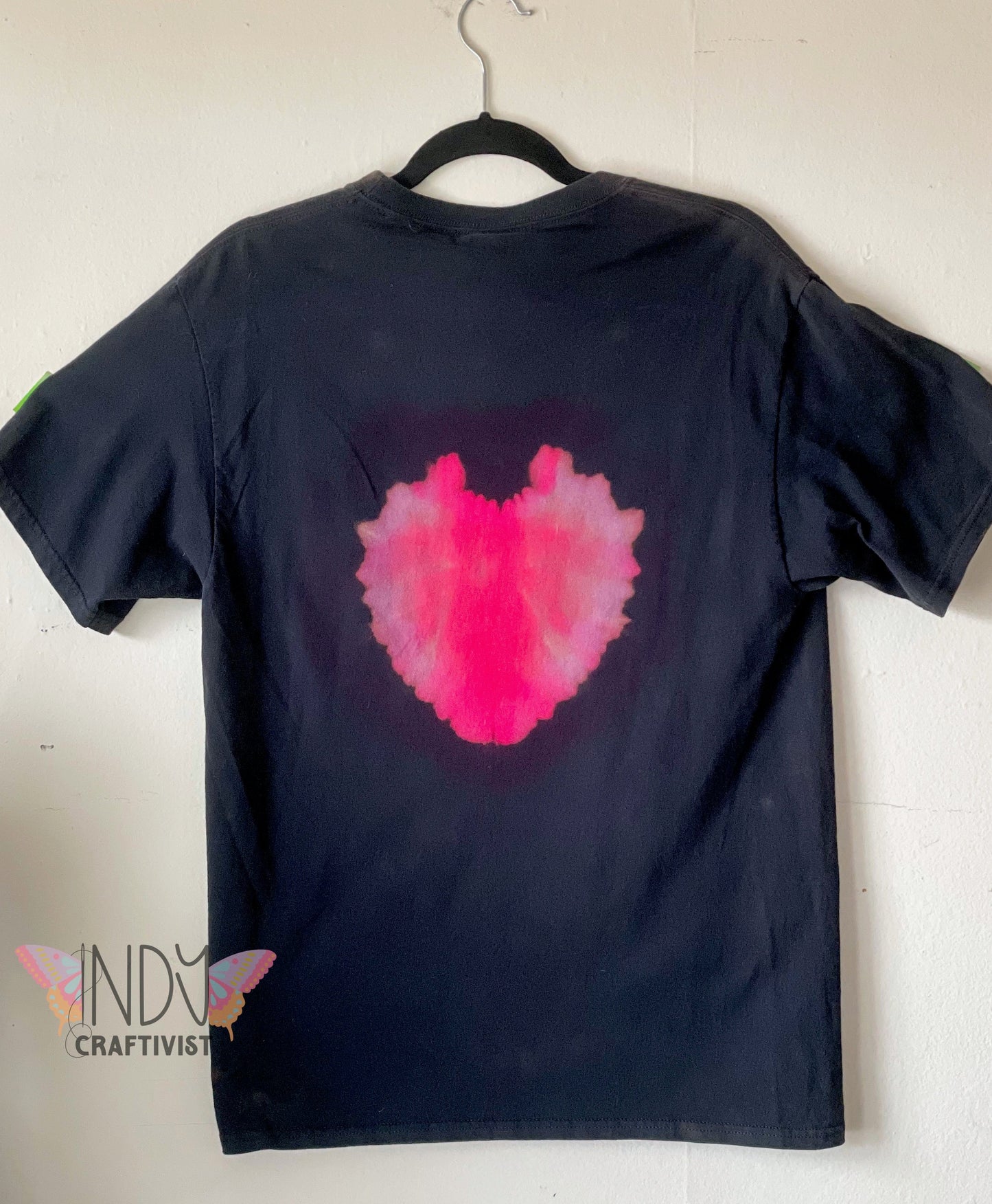 Heart Adult Medium Reverse Tie Dye T-shirt