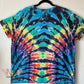 Rainbow and Black Adult 2XL Tie Dye T-shirt
