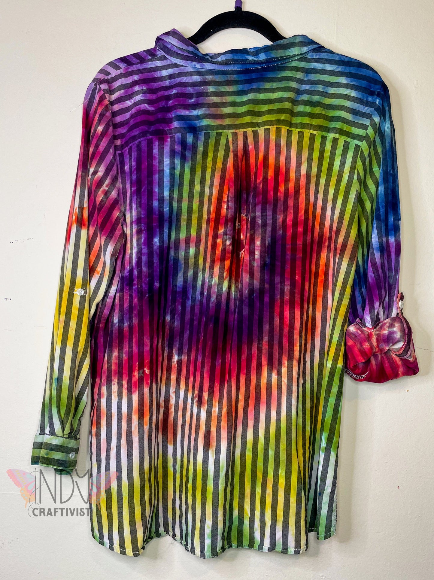 3X Large Long Sleeve Upcycled Tie Dyed Button Down