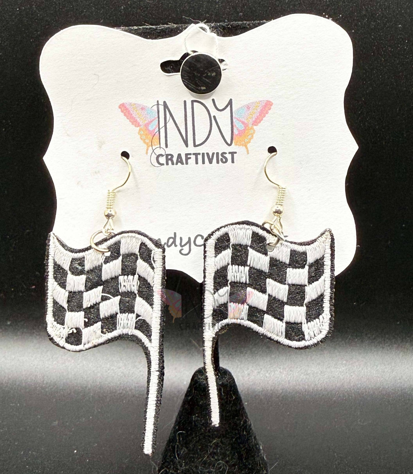 Checkered Racing Flag Earrings