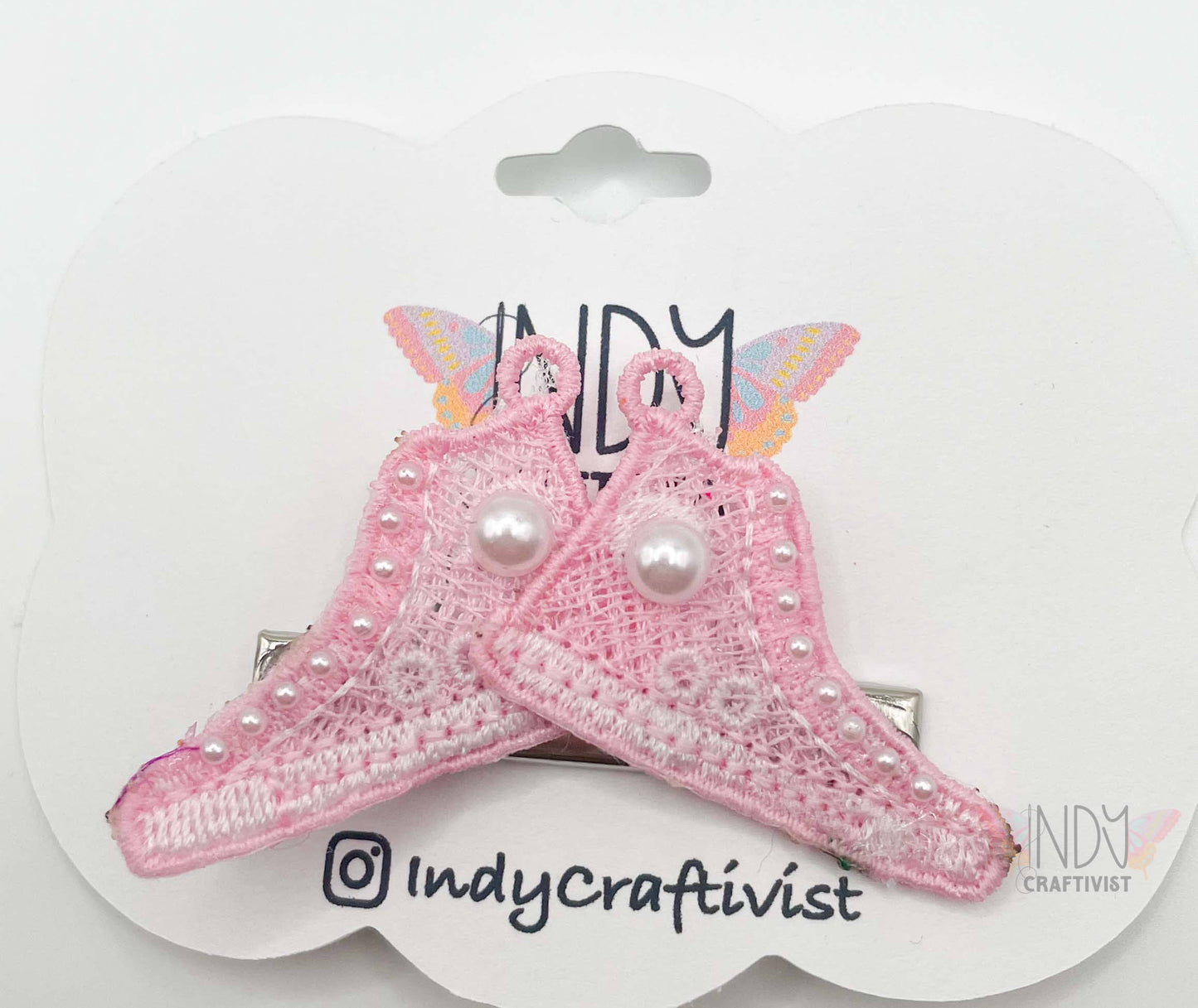 A Pair of I'm Speaking Embroidered Converse Like Hair Clip