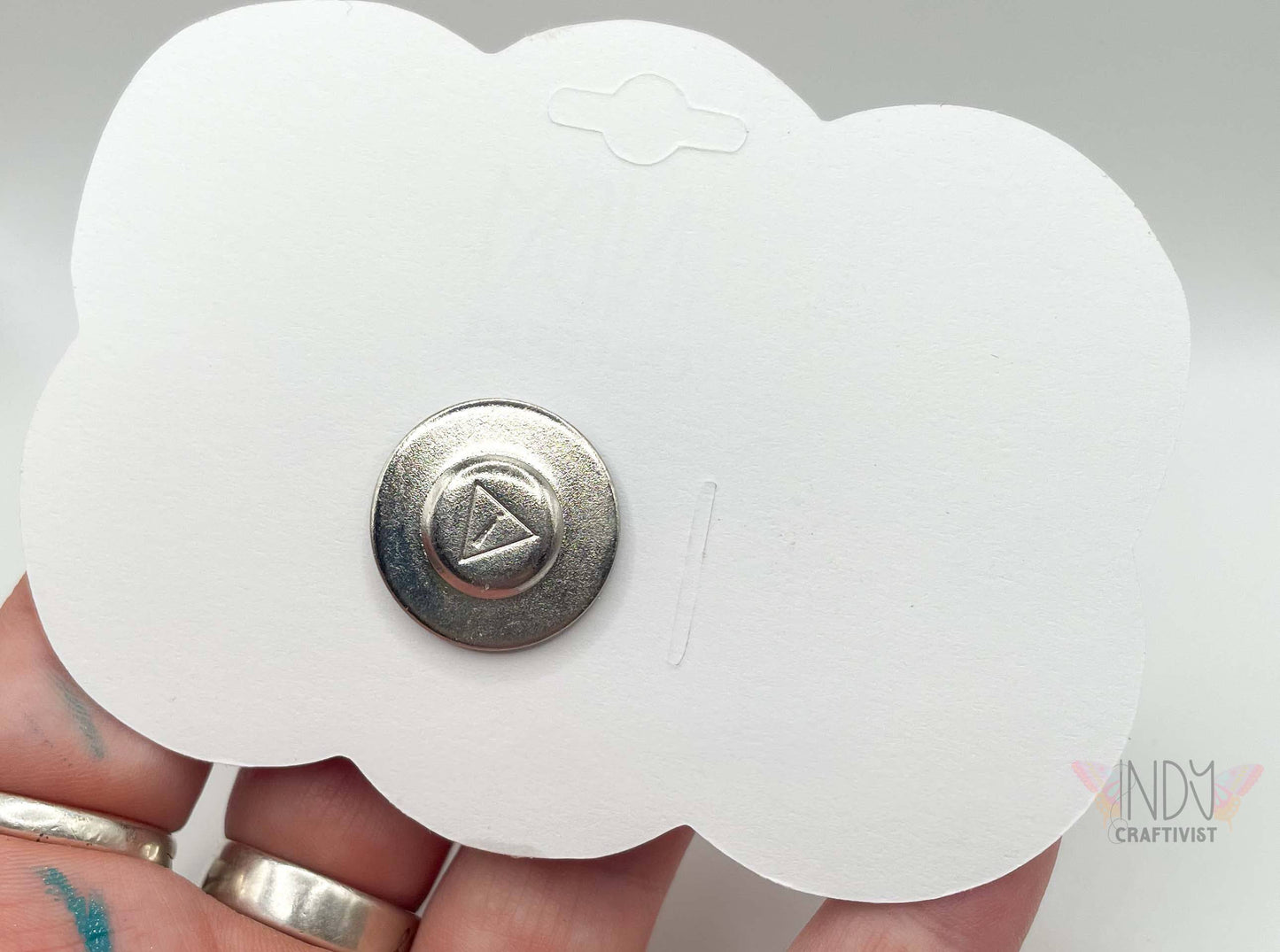 One Of A Kind Embroidered White I’m Speaking Converse Like Brooch with Magnetic Hardware