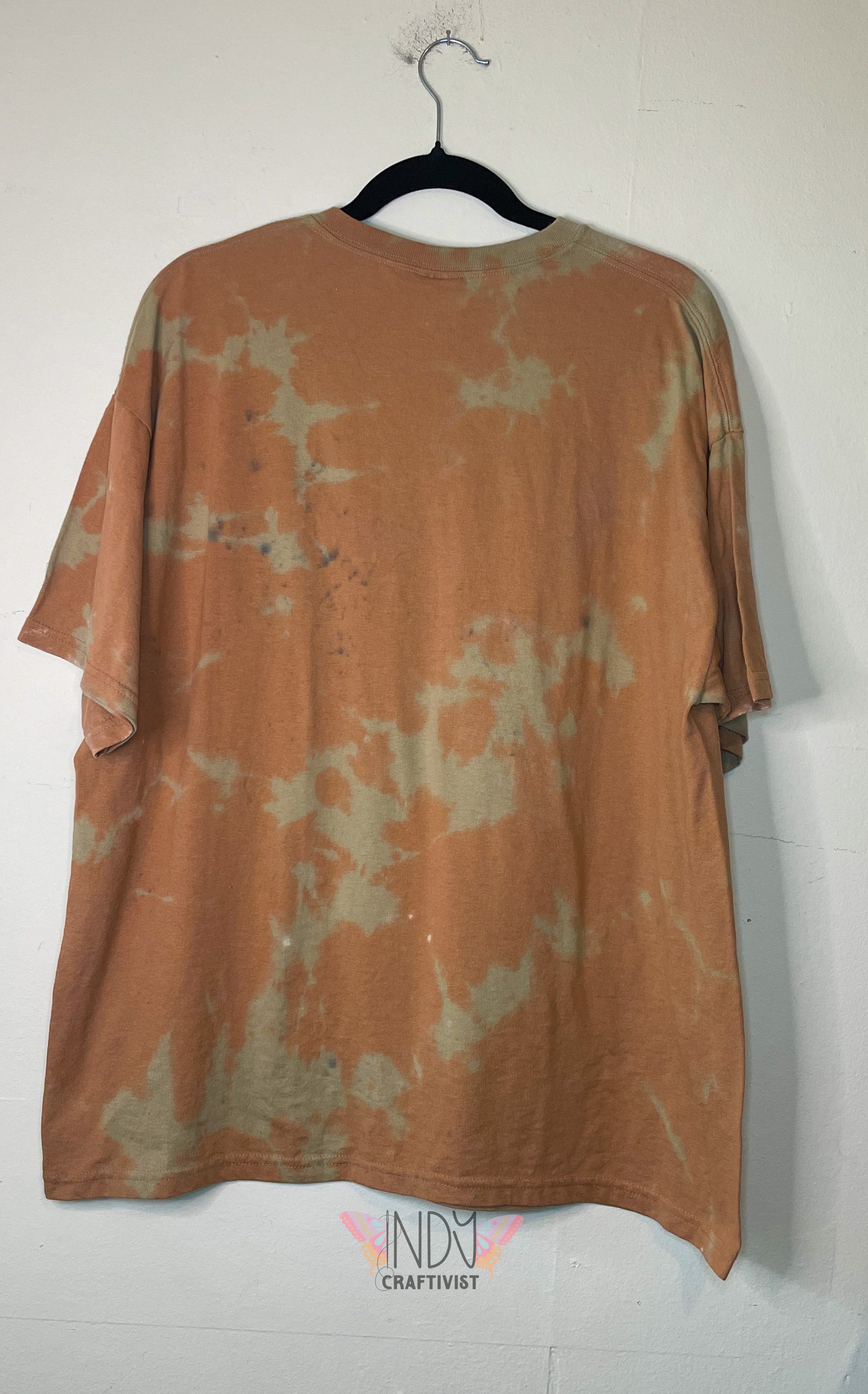 Pumpkin Adult Extra Large Halloween Reverse Tie Dye T-shirt