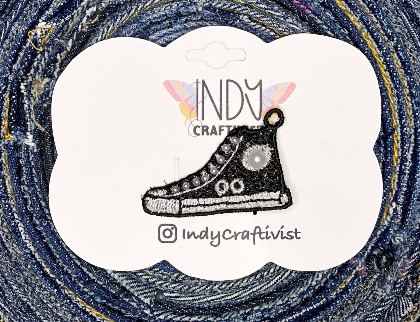 I'm Speaking Embroidered Converse Like Black Hair Clip