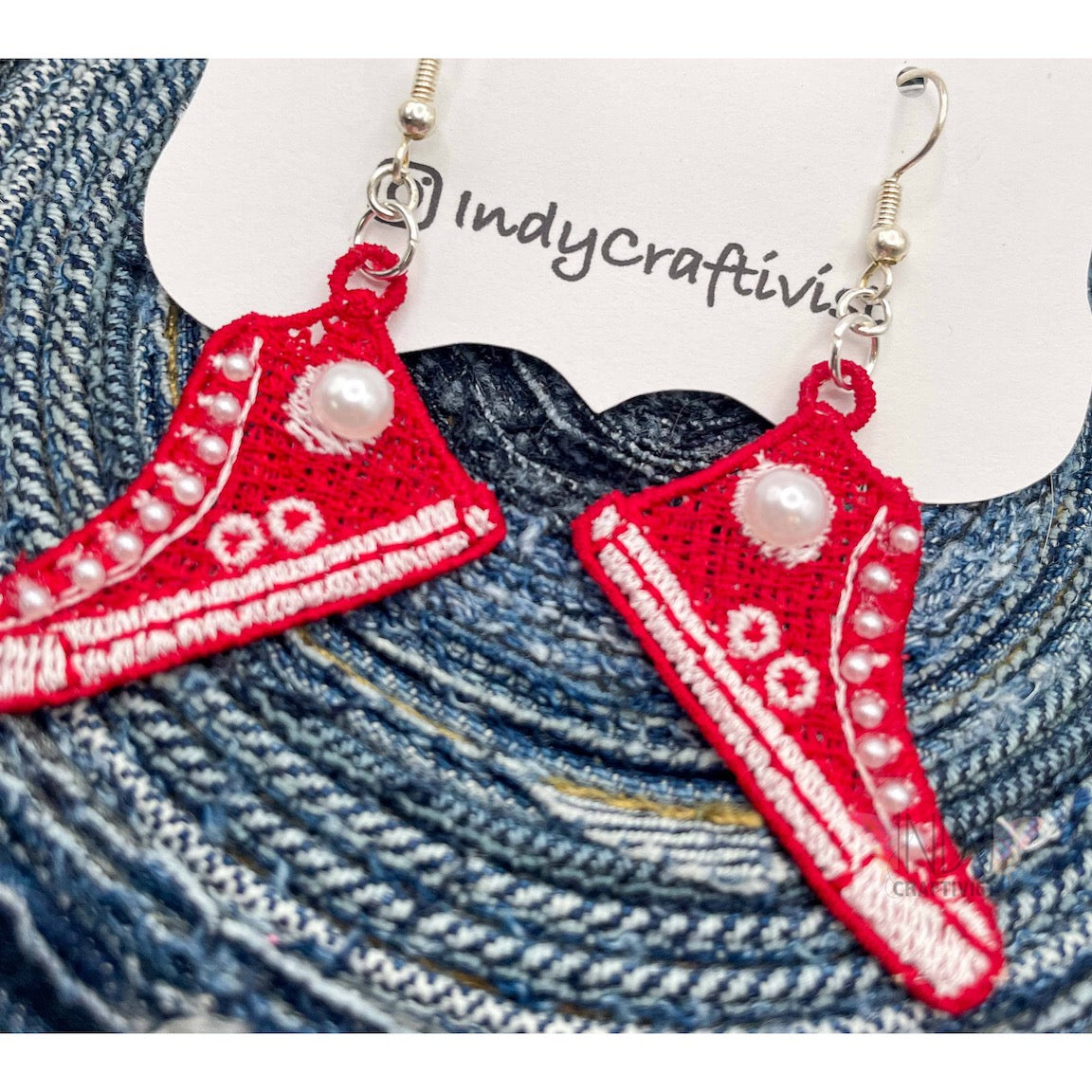 Made-To-Order I'm Speaking Converse Like Earrings With Pearls