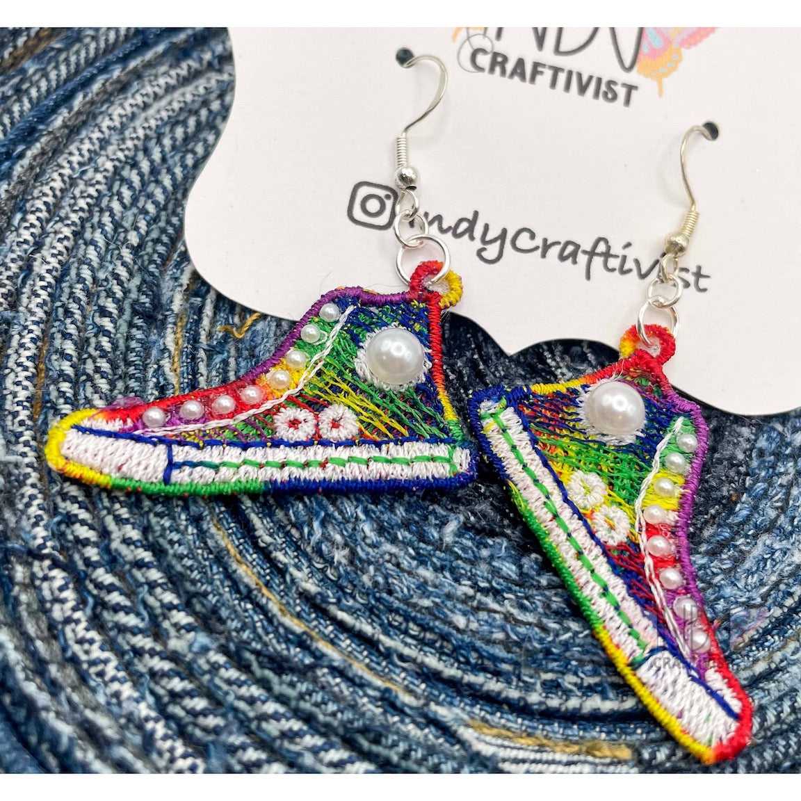 Made-To-Order I'm Speaking Converse Like Earrings With Pearls
