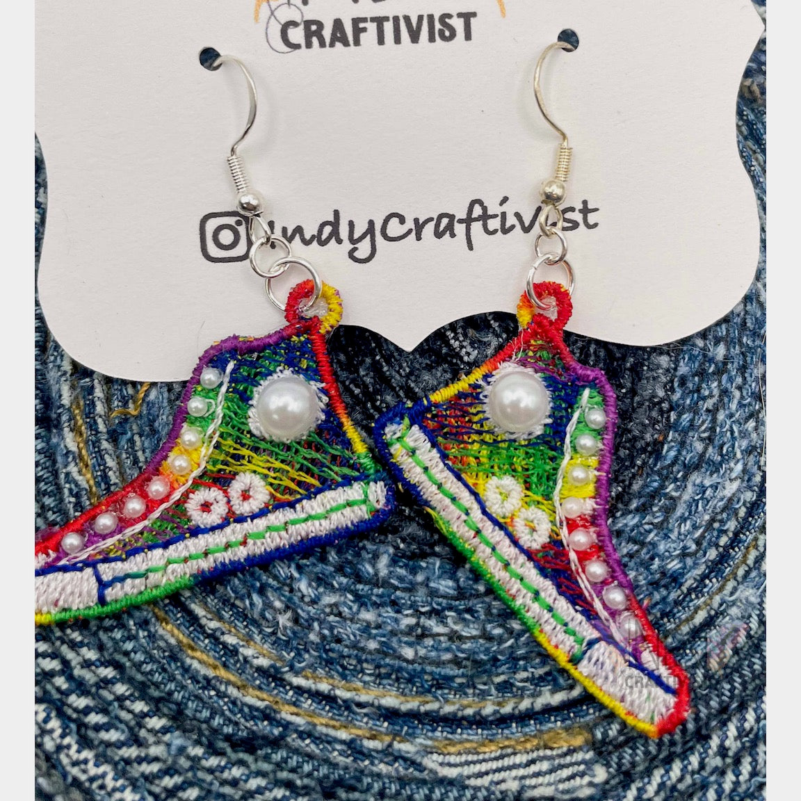 Made-To-Order I'm Speaking Converse Like Earrings With Pearls