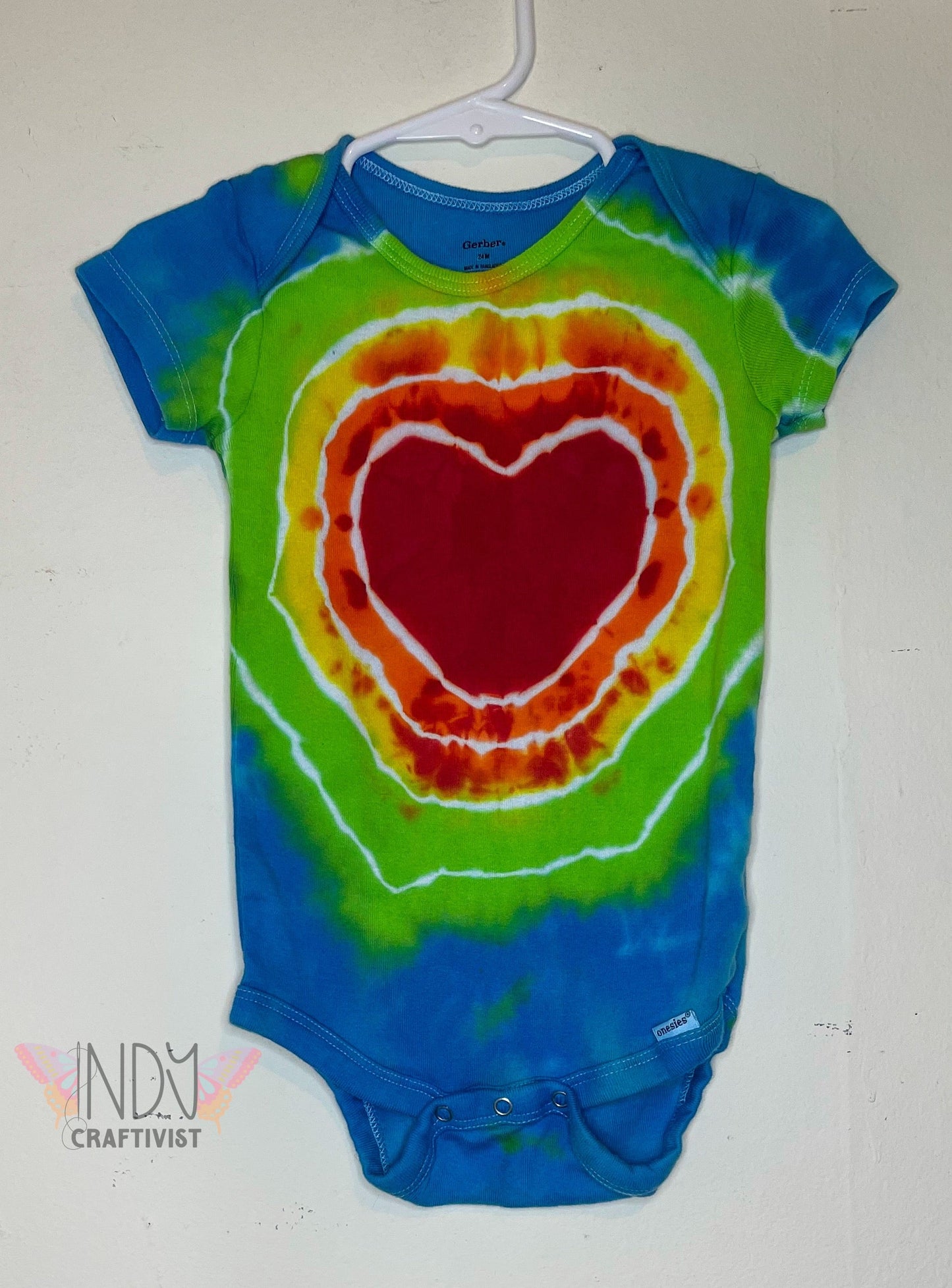 24M Heart Tie Dyed Onesie