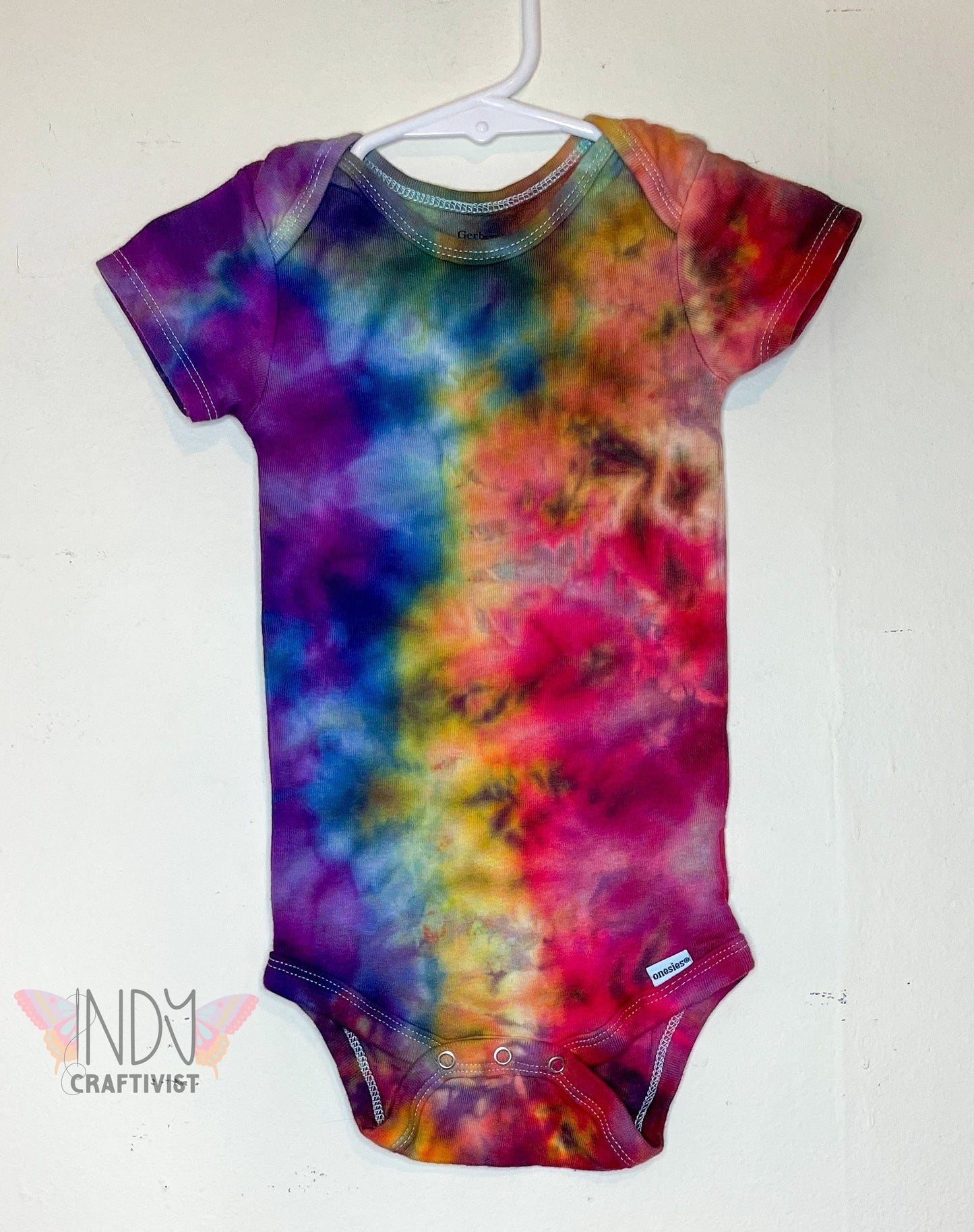18M Rainbow Scrunch Ice Dyed Onesie