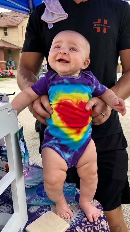 18M Blue Ice Dyed Onesie