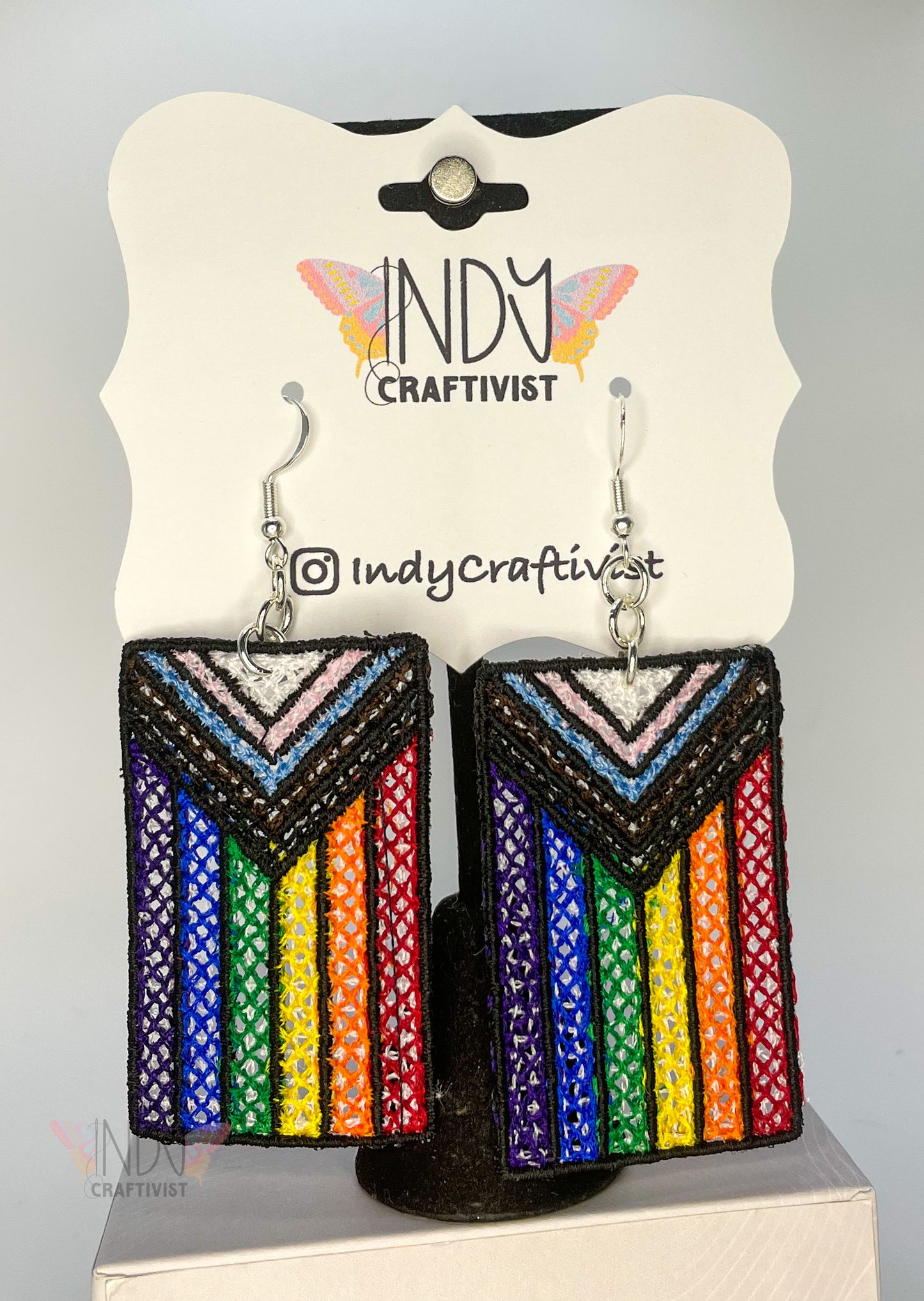 Made-to-Order Progress Pride Flag Earrings