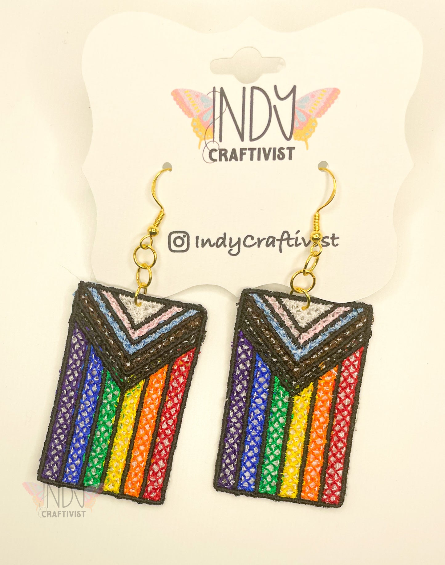 Made-to-Order Progress Pride Flag Earrings