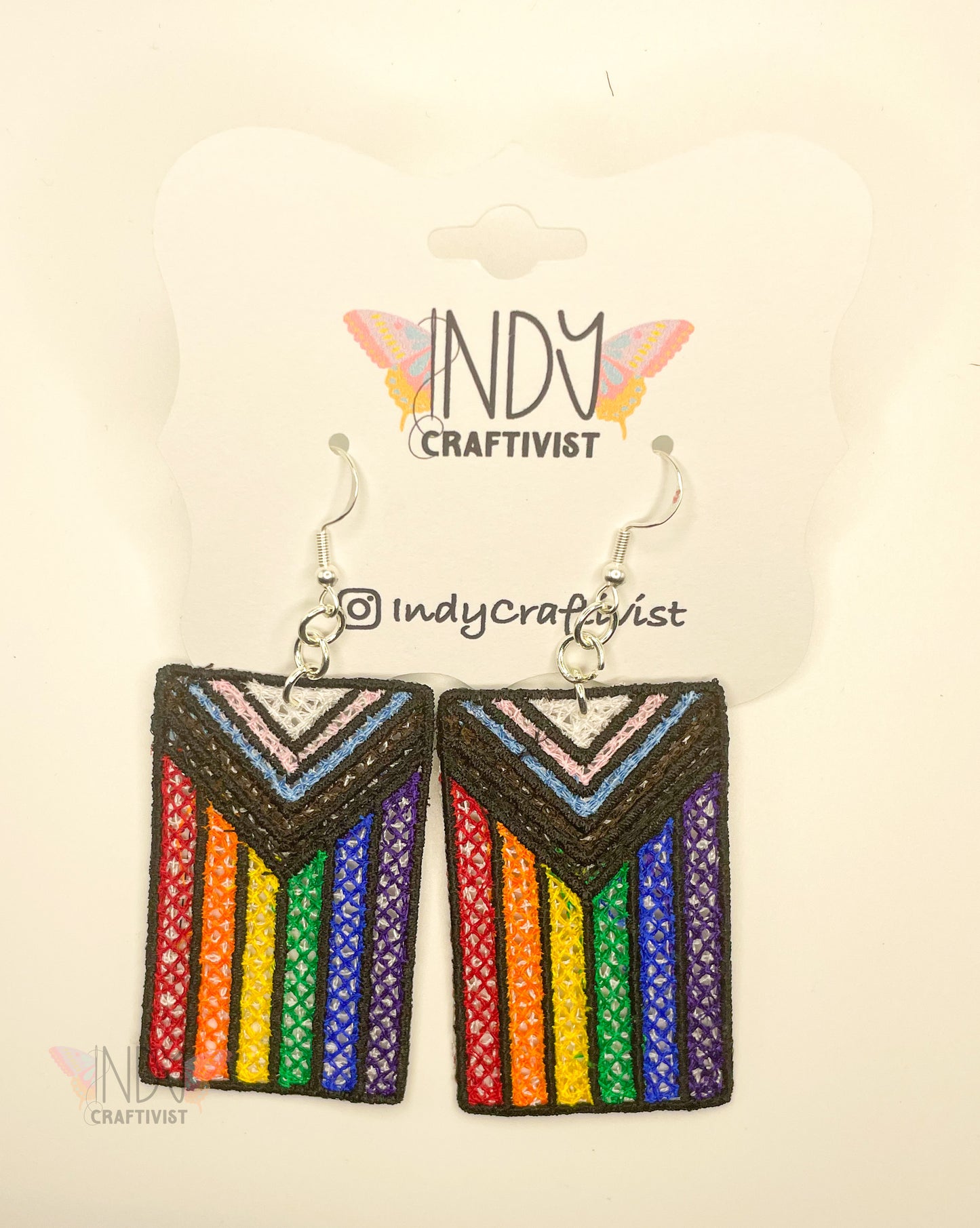 Made-to-Order Progress Pride Flag Earrings