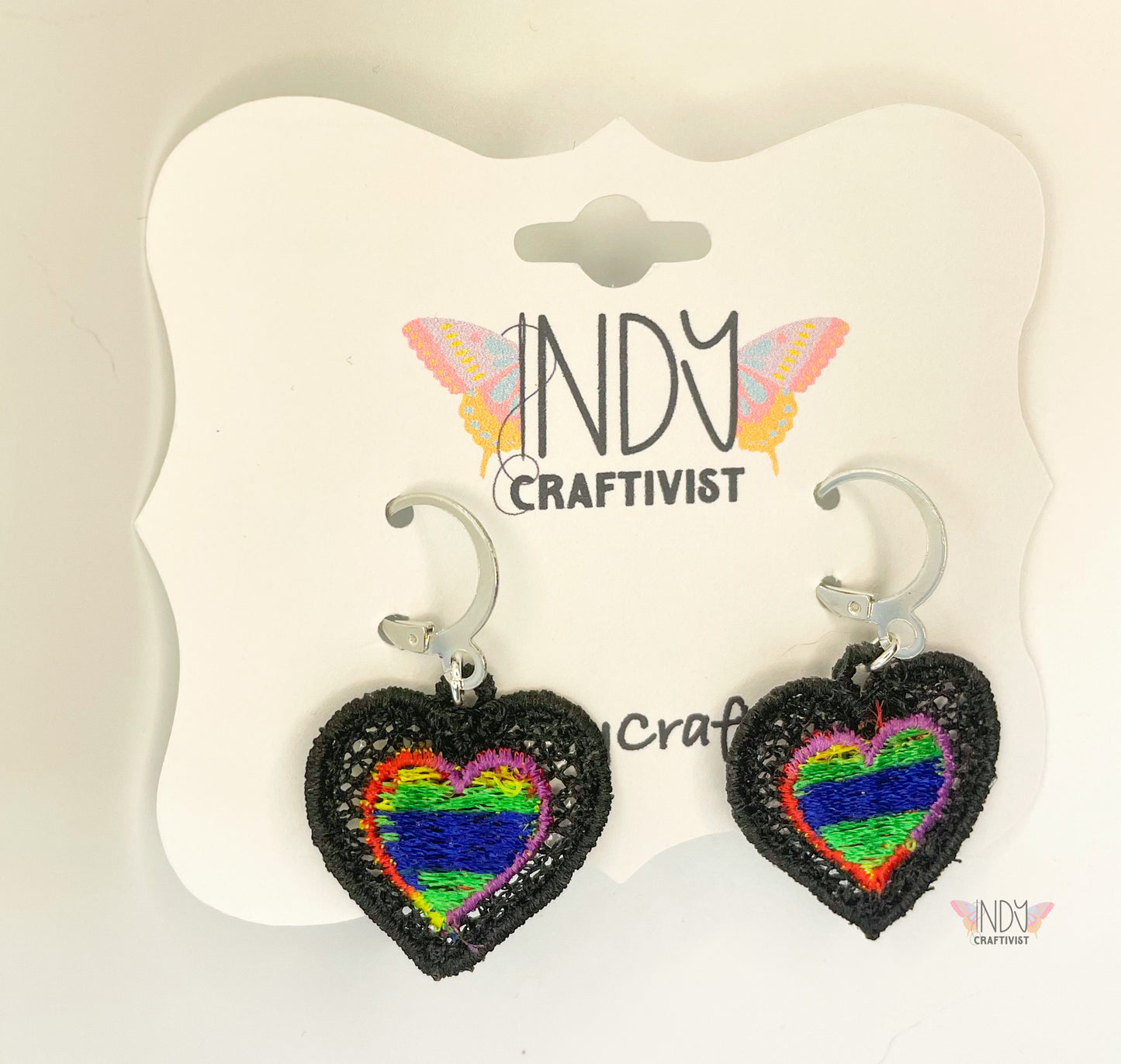 Double Heart Pride Earring