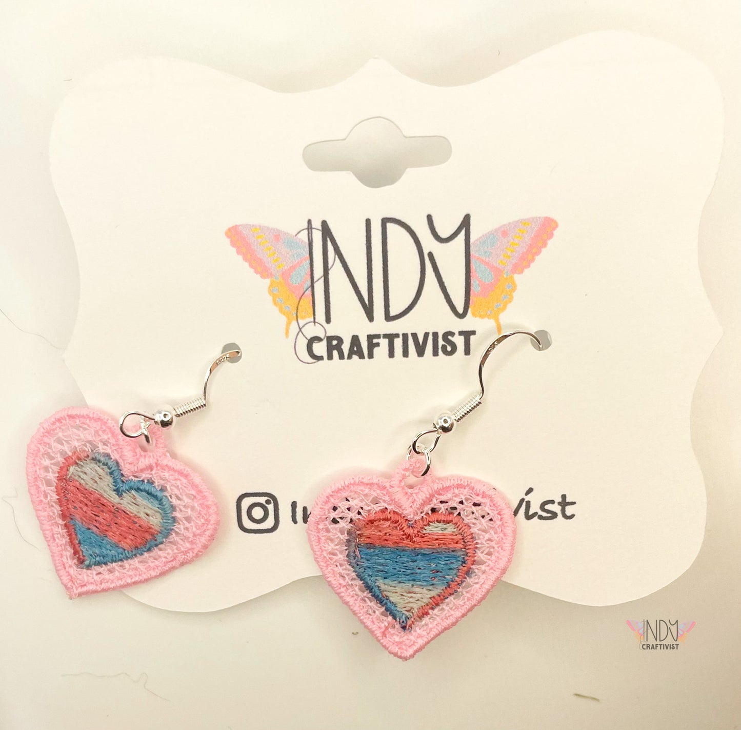 Double Heart Pride Earring
