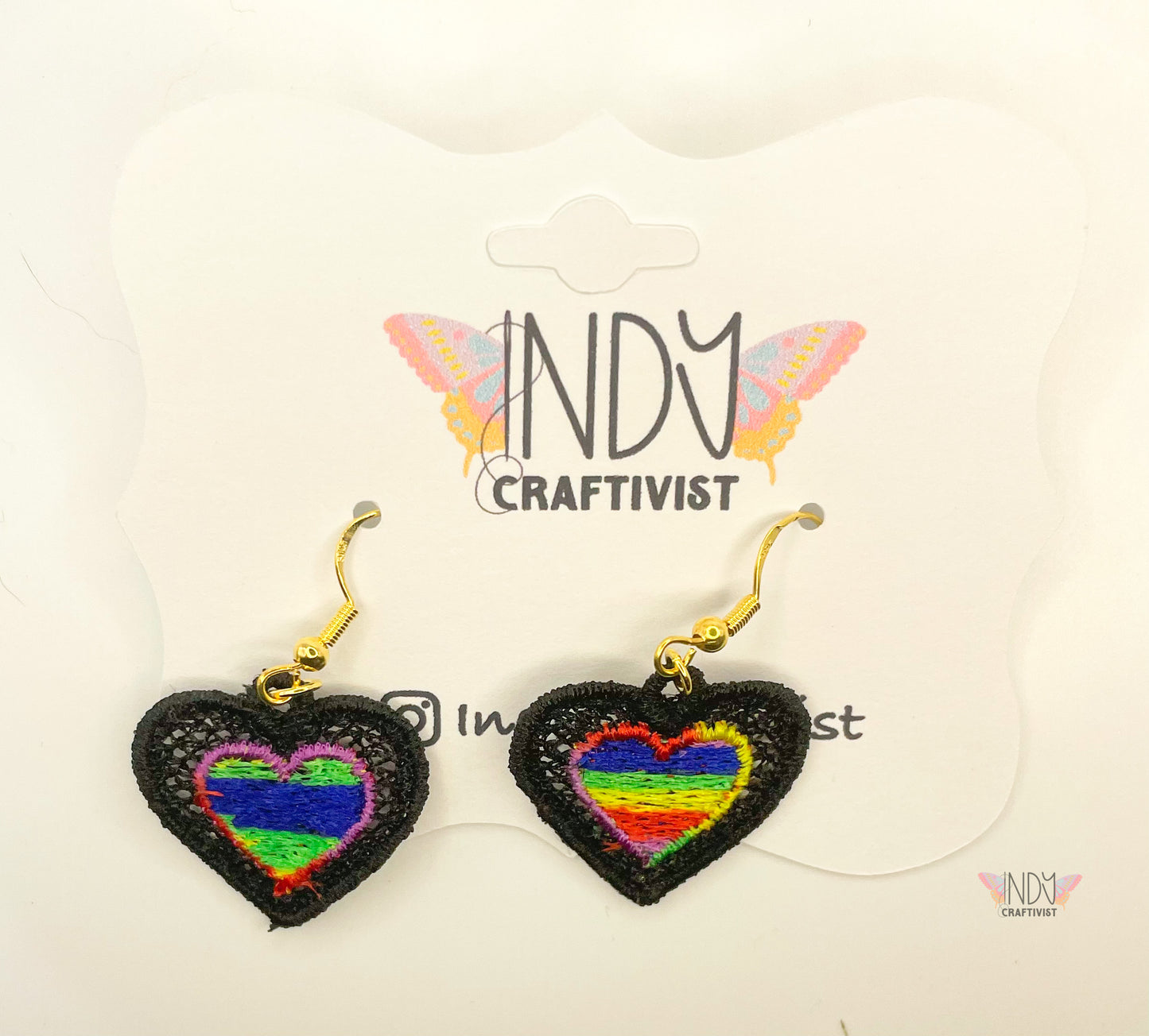 Double Heart Pride Earring