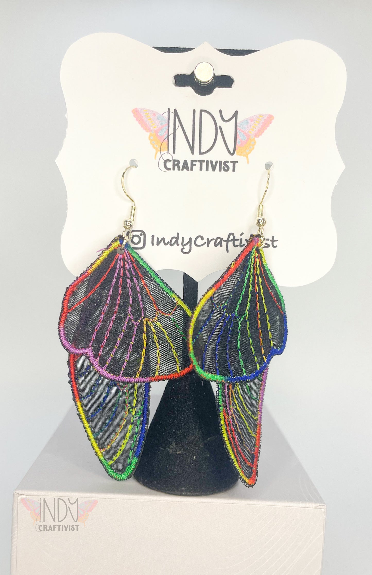 Black Sheer Butterfly Earrings