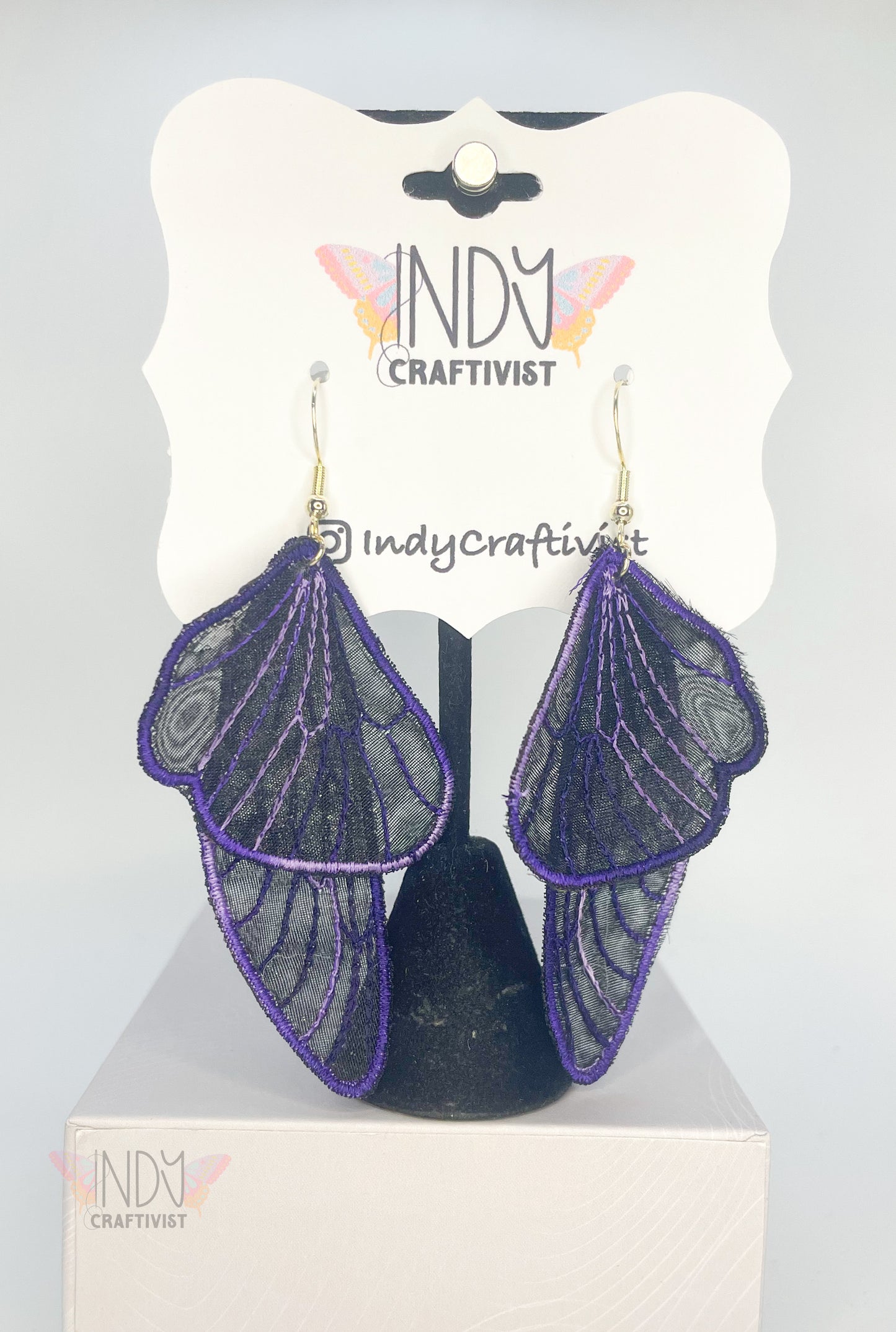 Black Sheer Butterfly Earrings