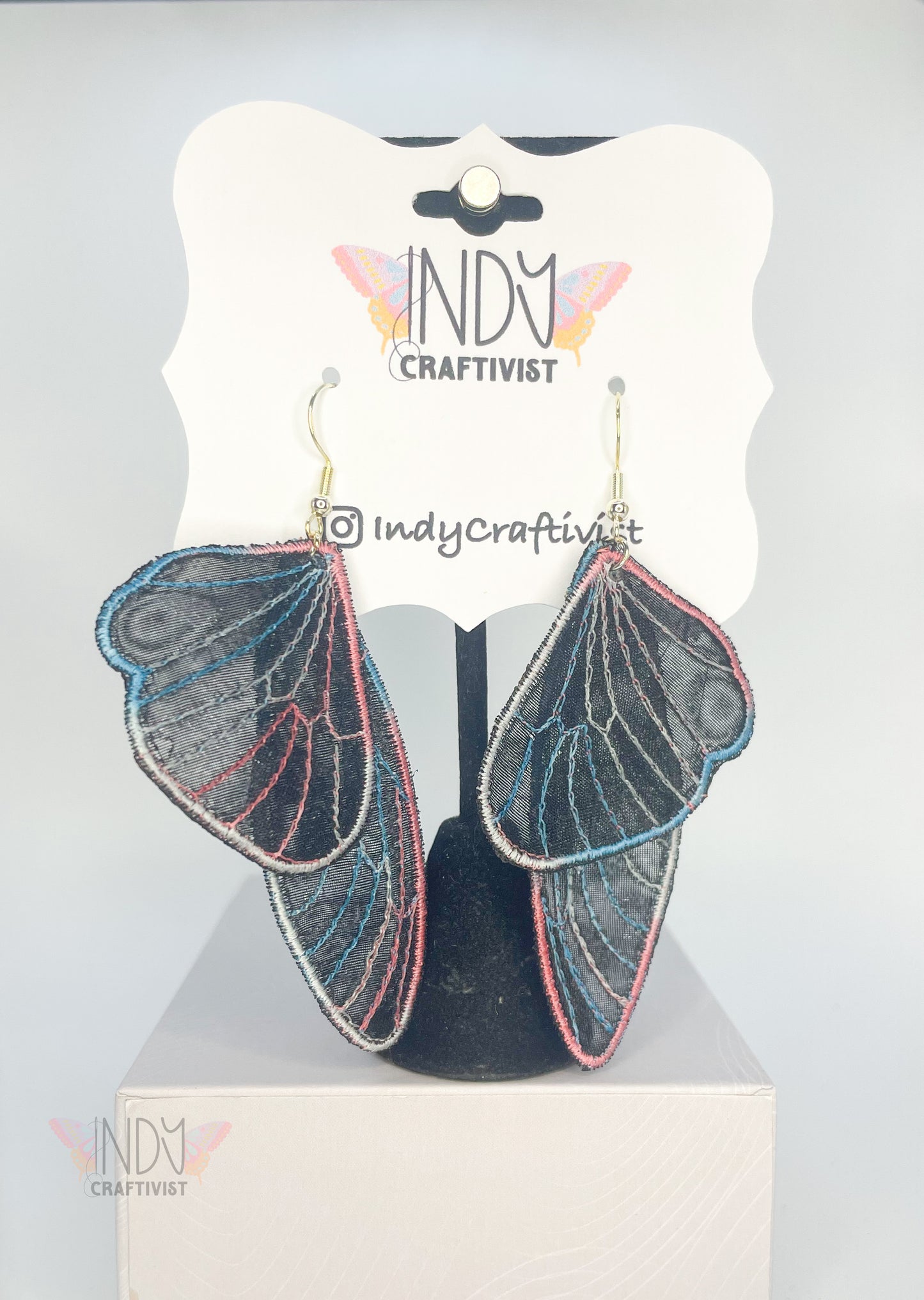 Black Sheer Butterfly Earrings