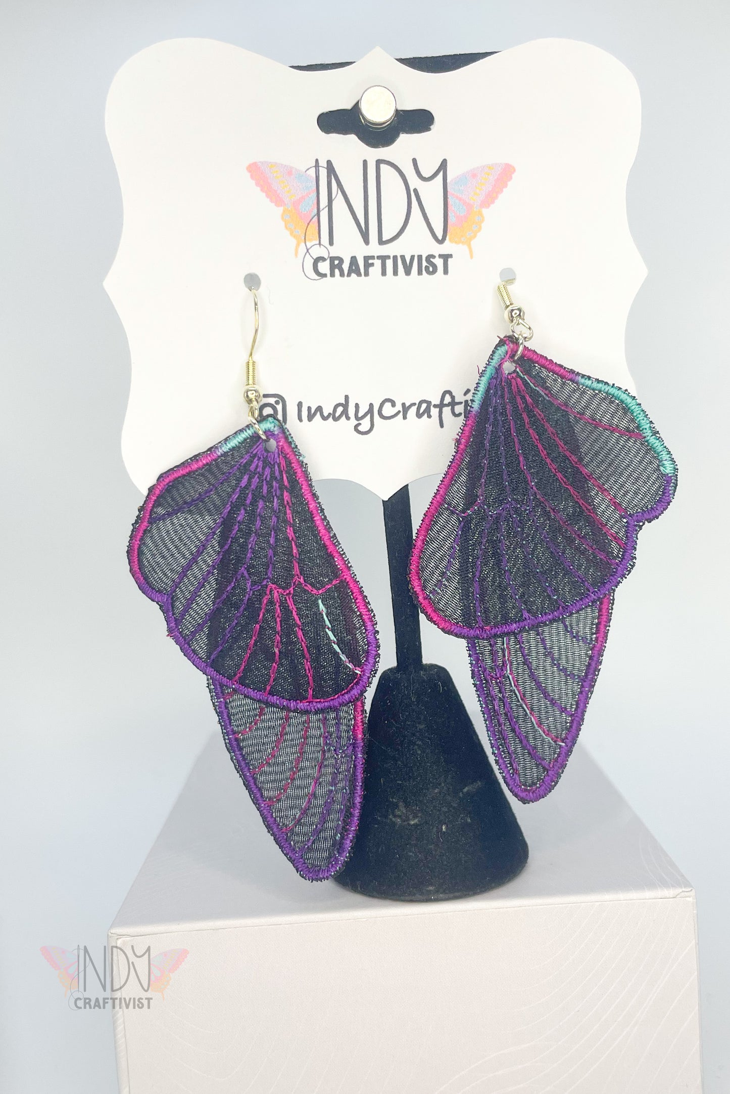 Black Sheer Butterfly Earrings