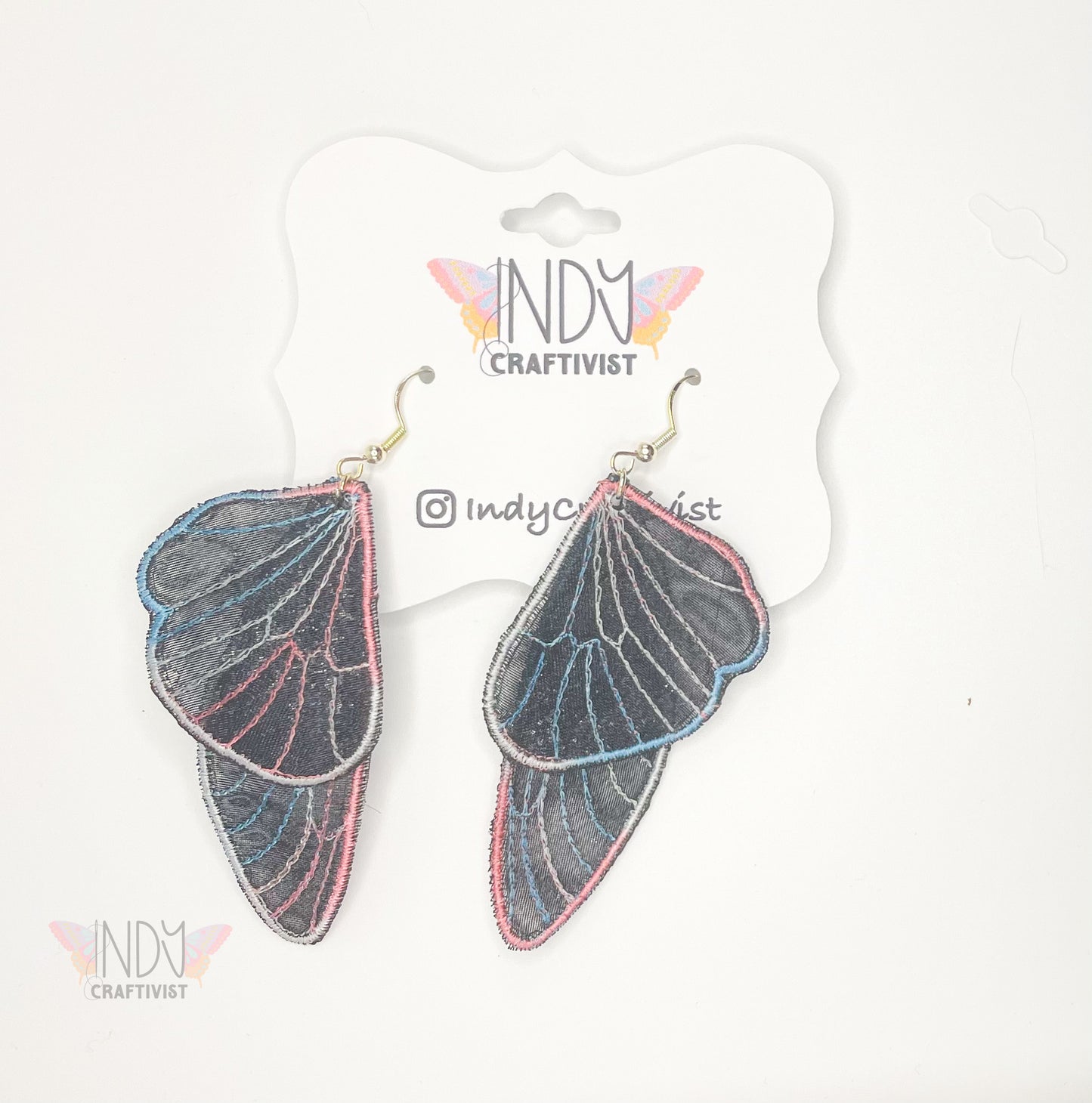 Black Sheer Butterfly Earrings