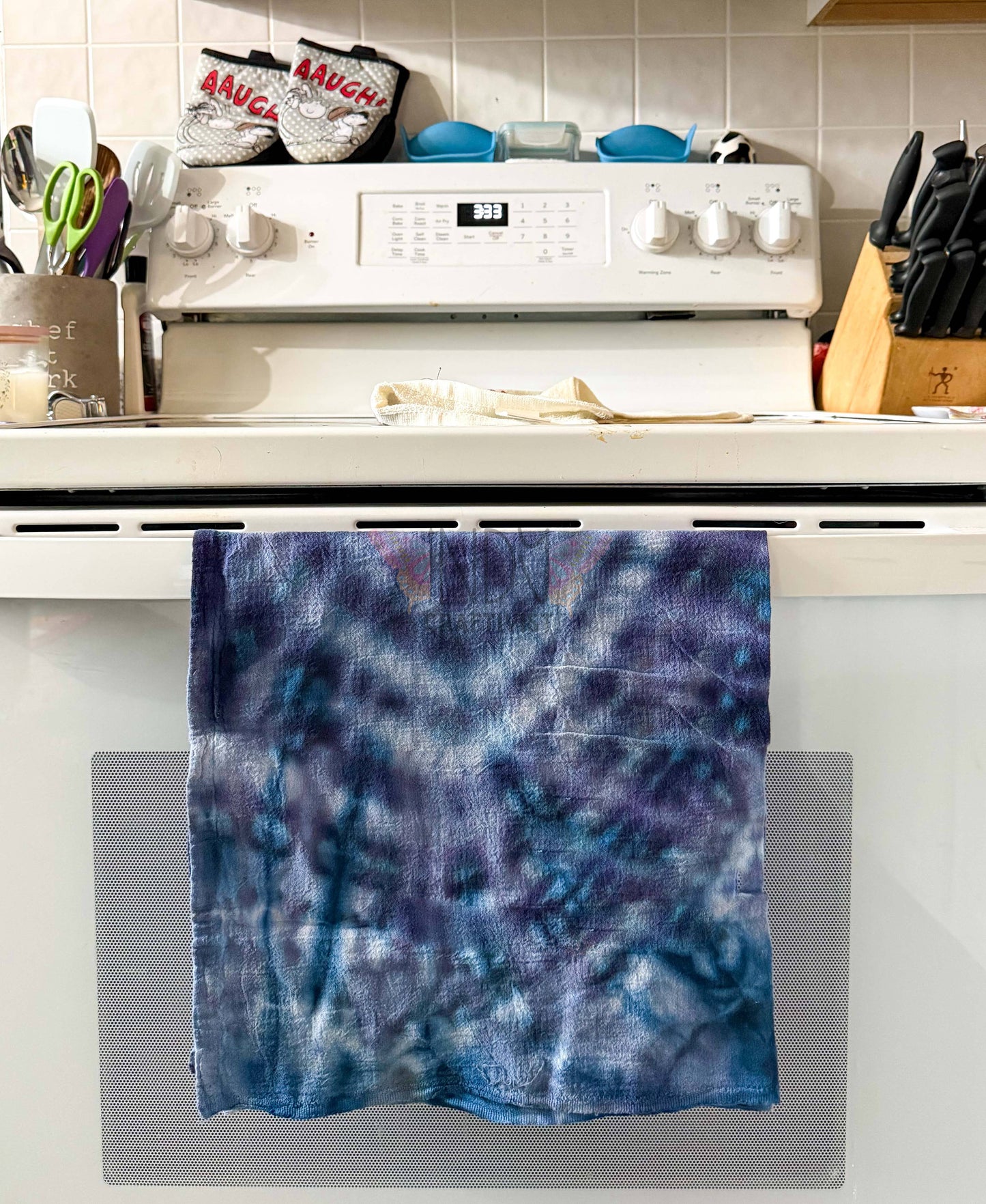 Blue Ice Dyed Tea Towels