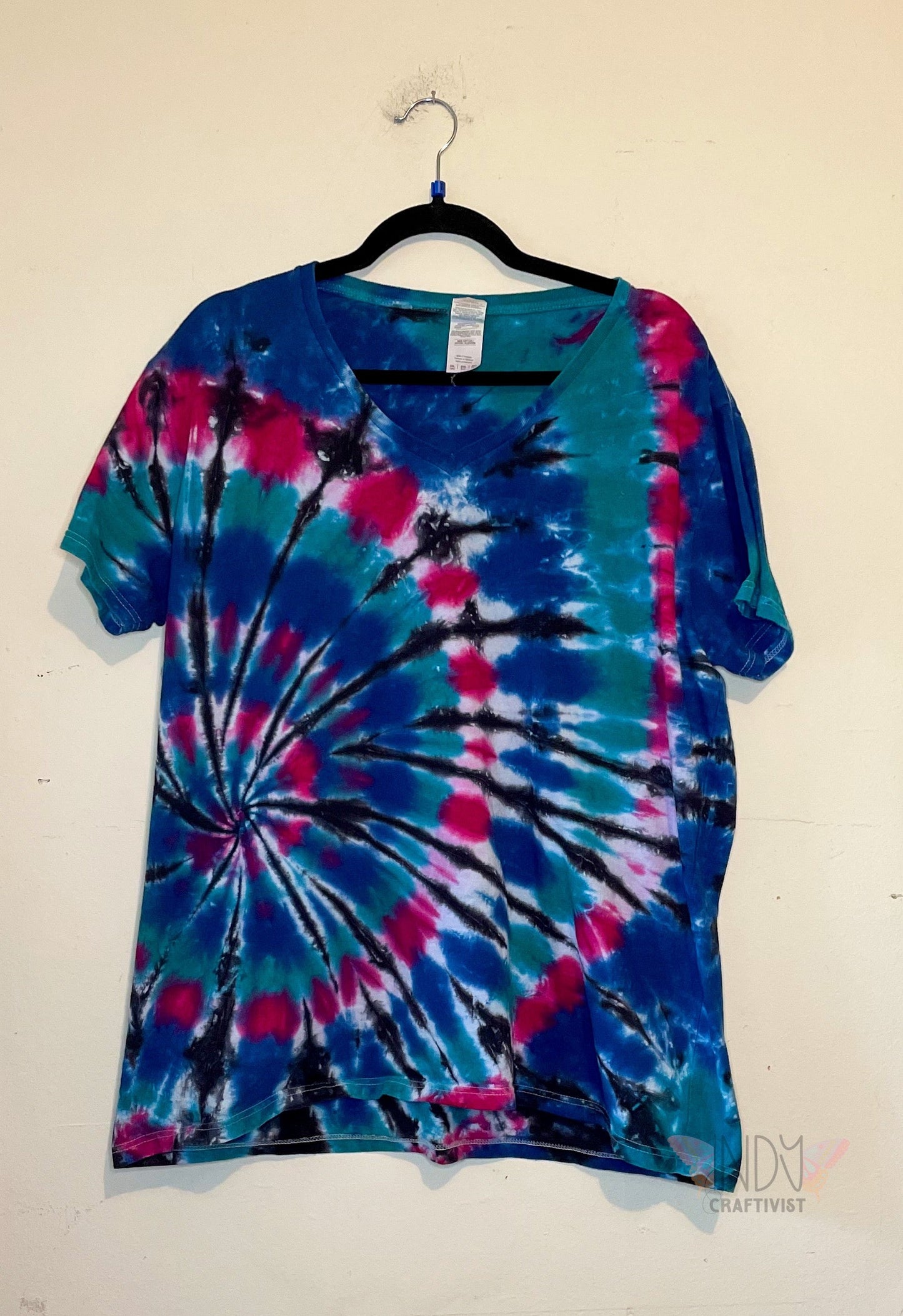 Jewel Tone Swirl 2XL Tie Dye T-shirt