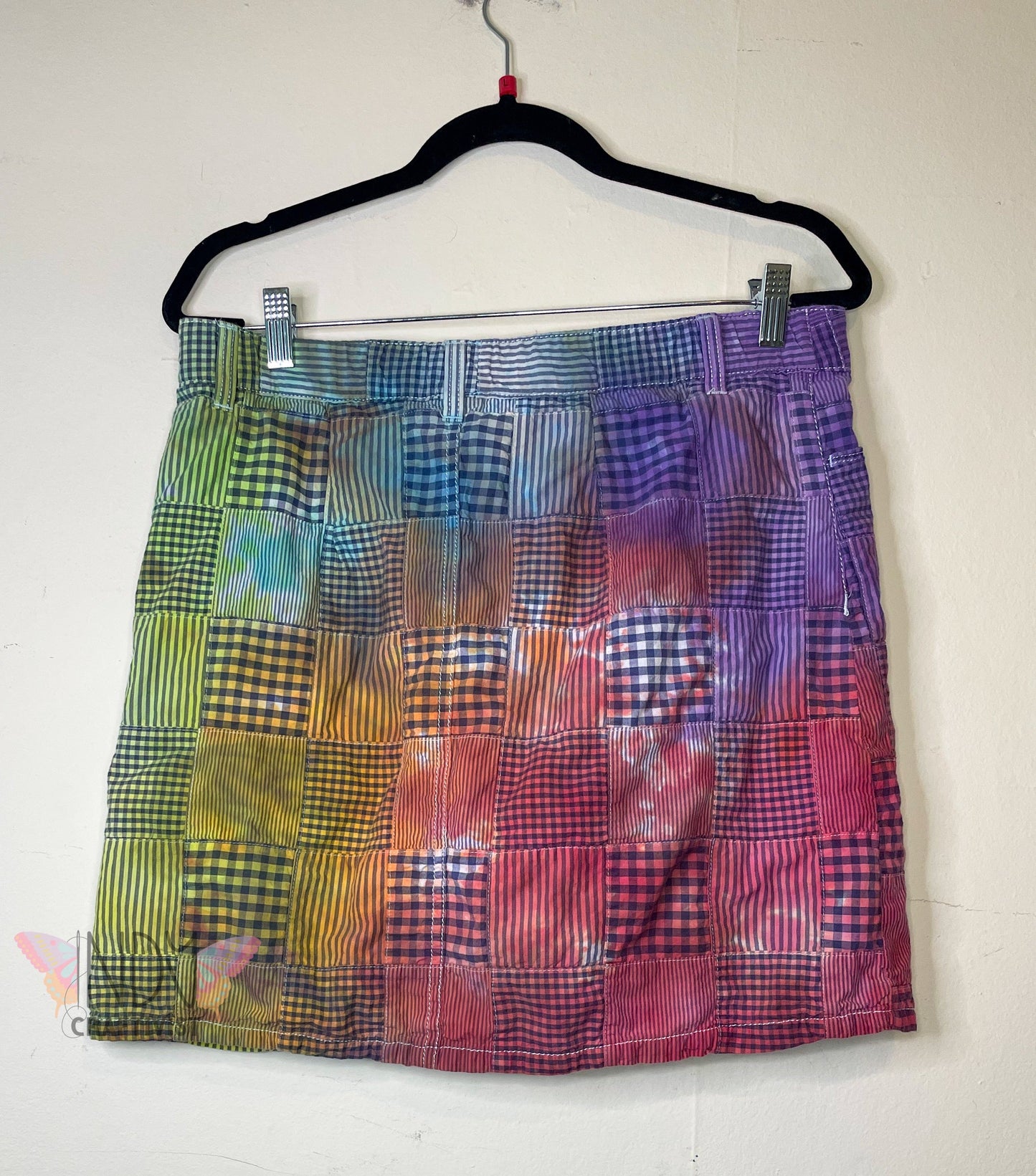 Croft & Barrow Size 12 Upcycled Tie Dye Patchwork Skort