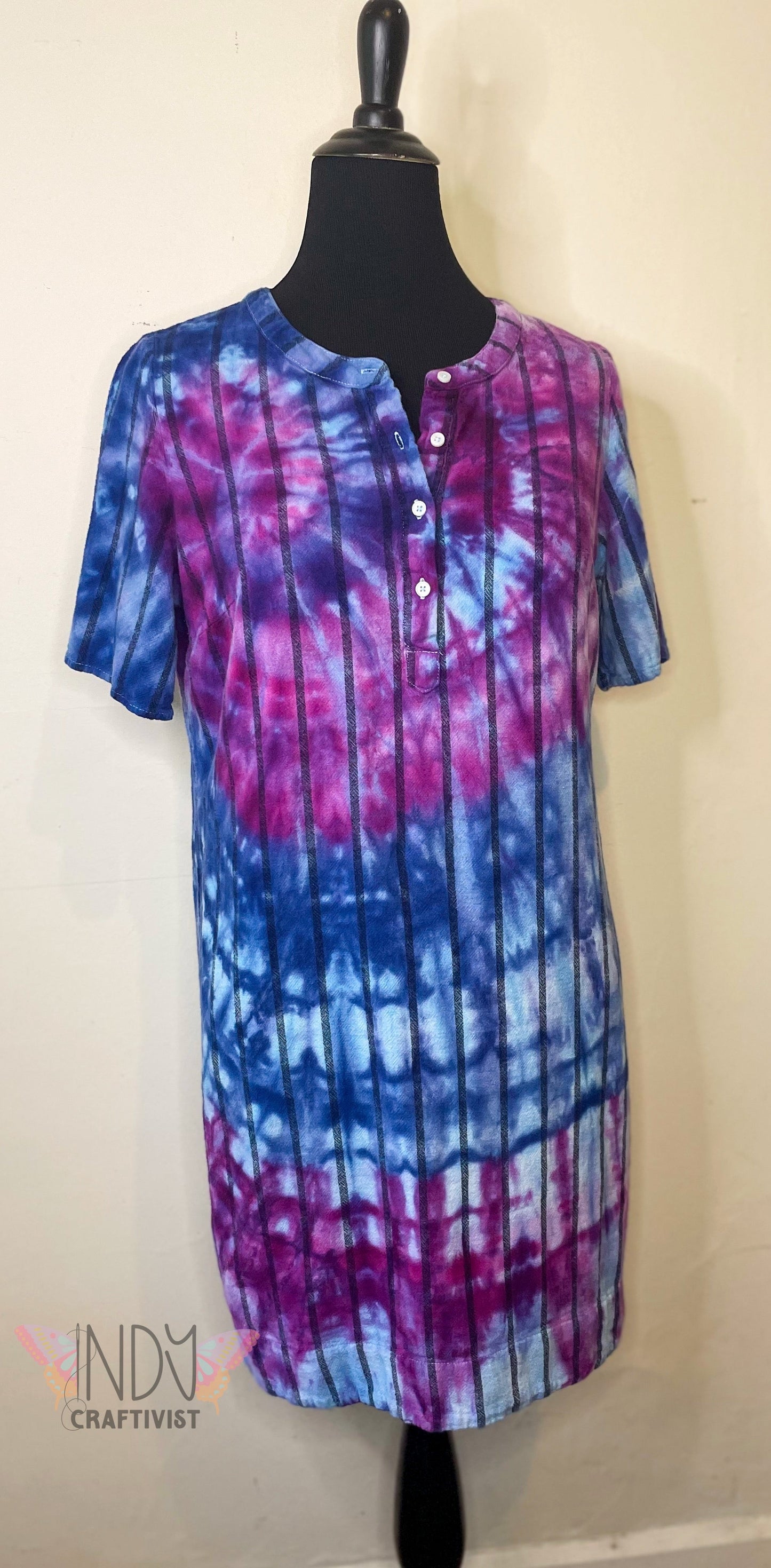 Extra Large Upcycled Tie Dyed Dress