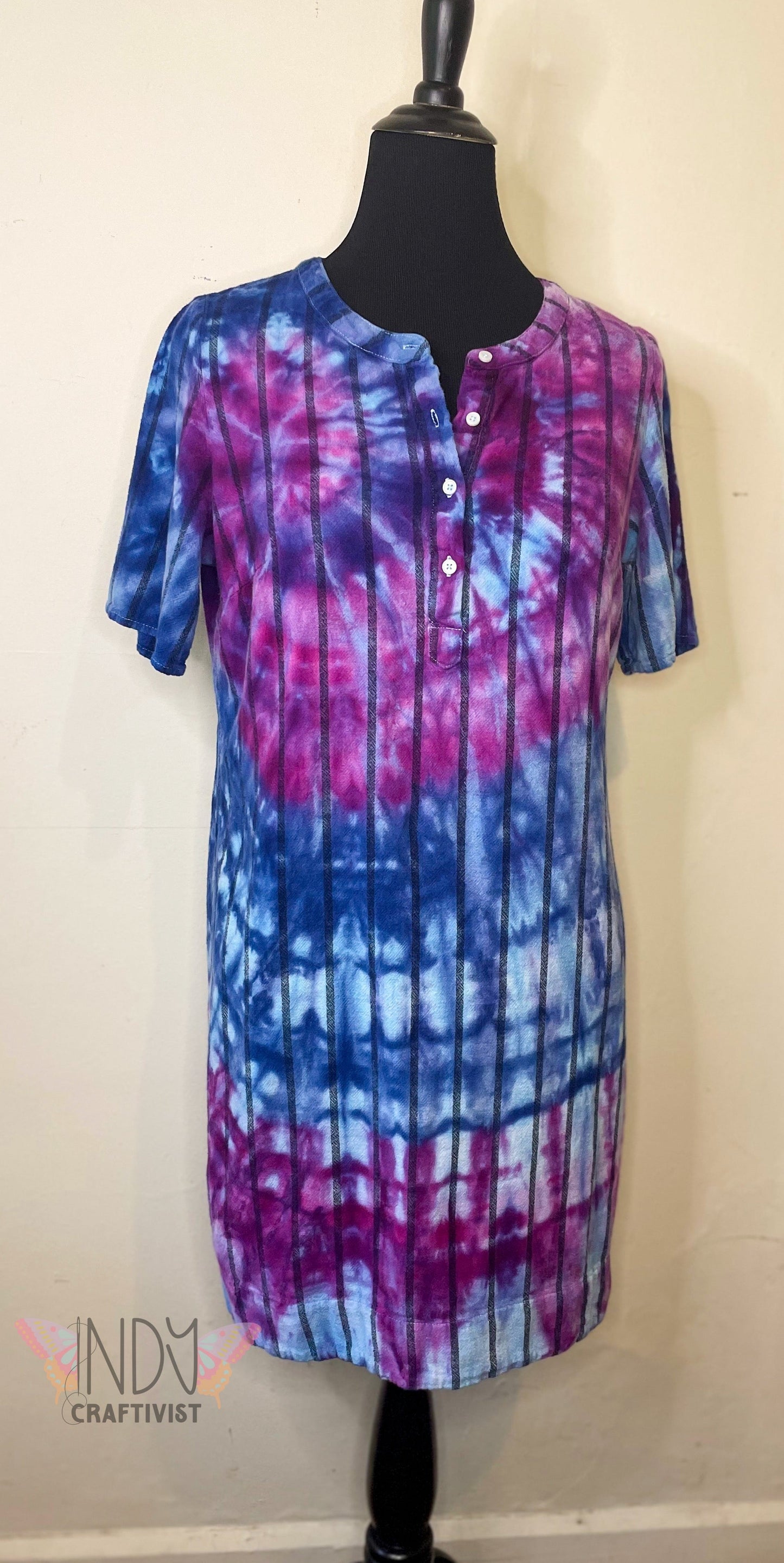 Extra Large Upcycled Tie Dyed Dress