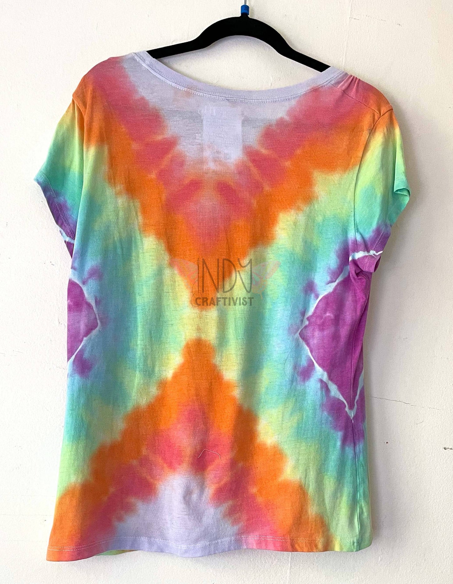 2X Upcycled Look On The Bright Side Tie Dyed Button Down Shirt