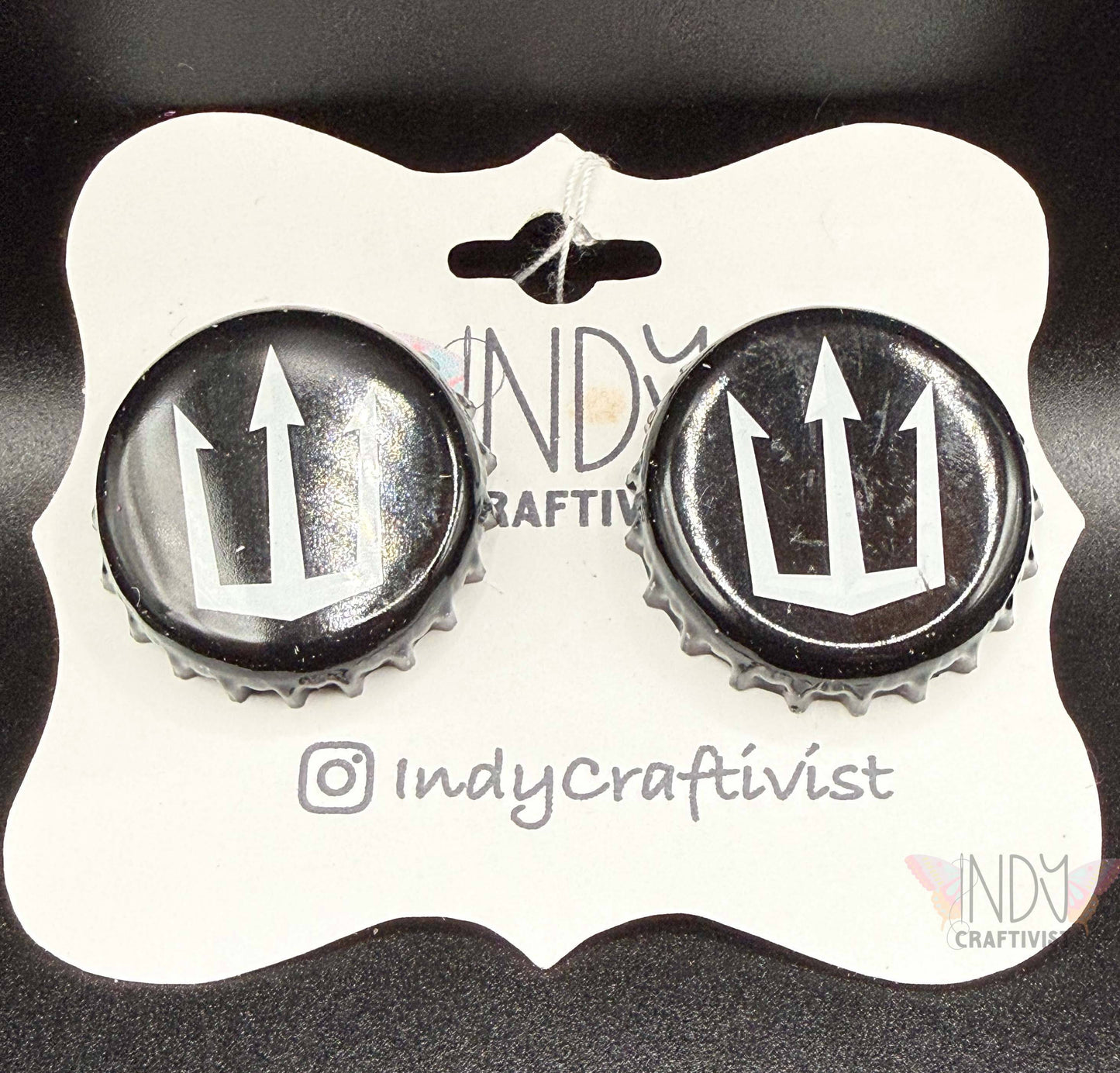 Pitch Fork Bottle Cap Cuff Links