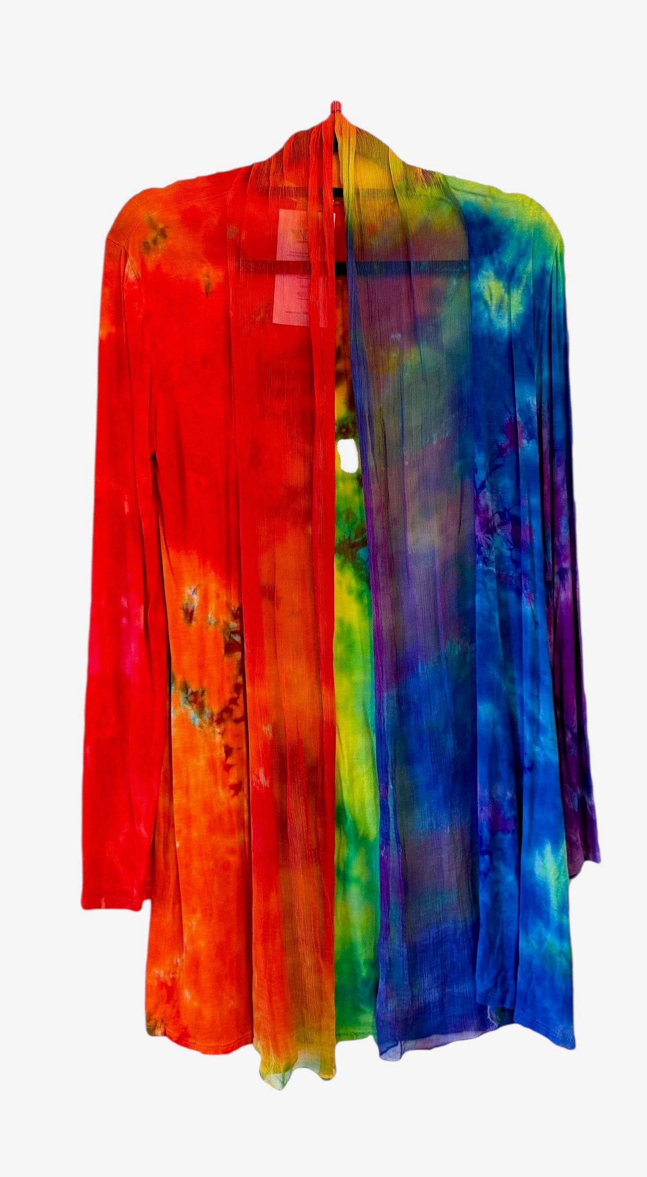 Adult Large Long Sleeve Upcycled Tie Dyed cardigan