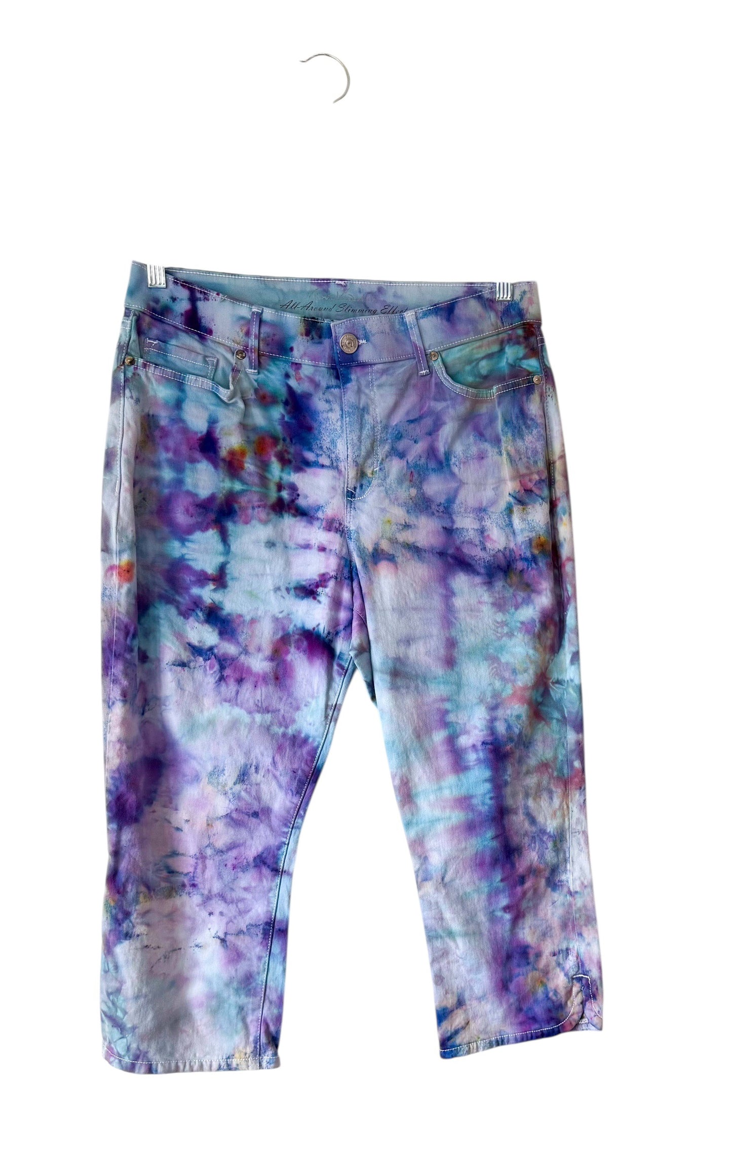 Large Purple Upcycled Tie Dyed Jeans