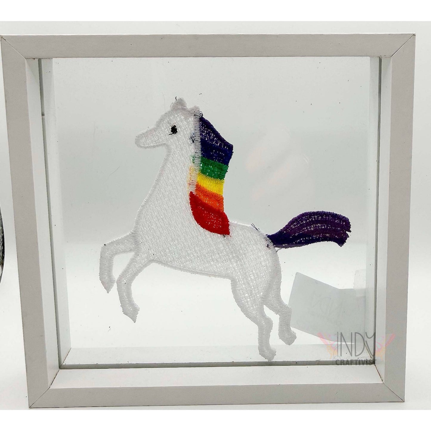 Pride Horse Embroidered Framed Wall Art