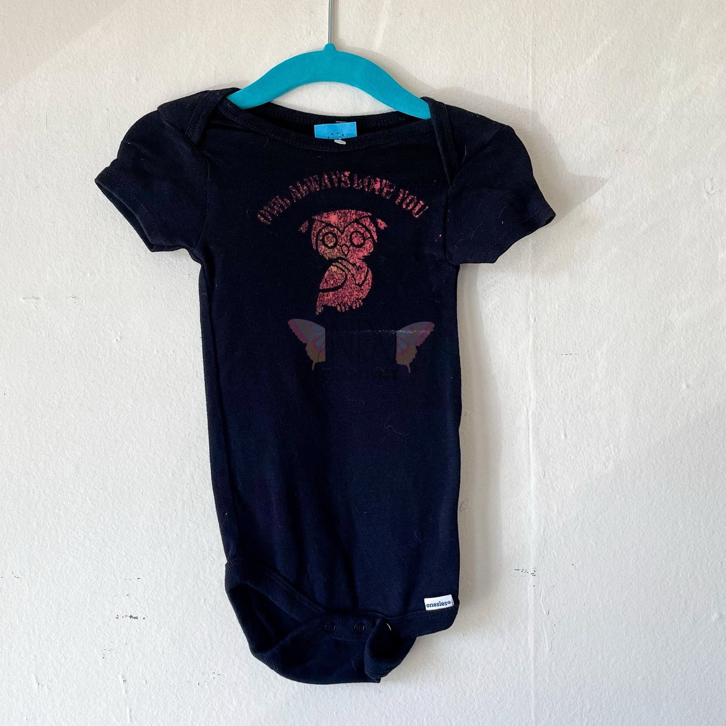 12M Reverse Dyed Owl Tie Dyed Infant Bodysuit