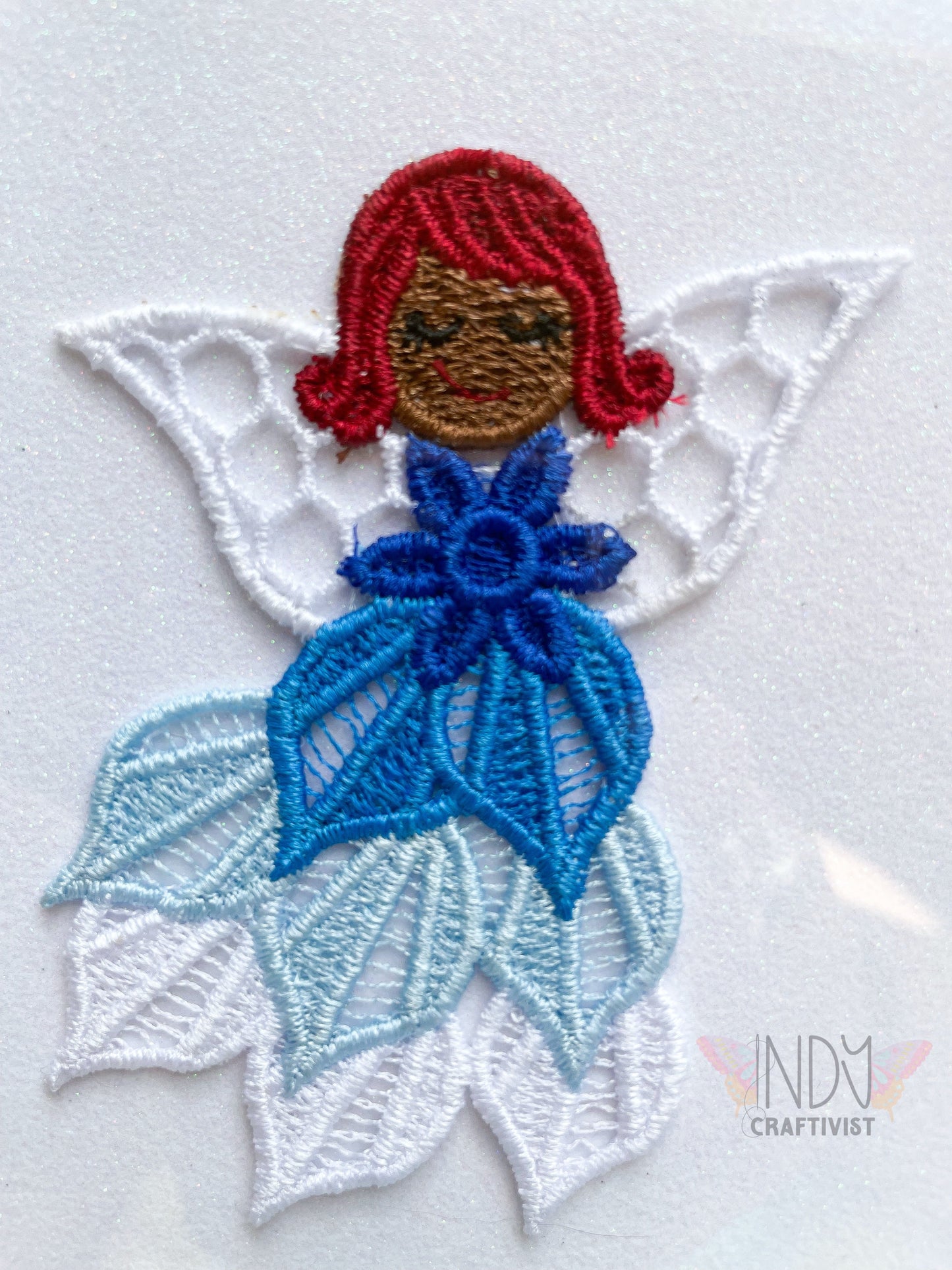 Winter Embroidered Angel Framed Wall Art