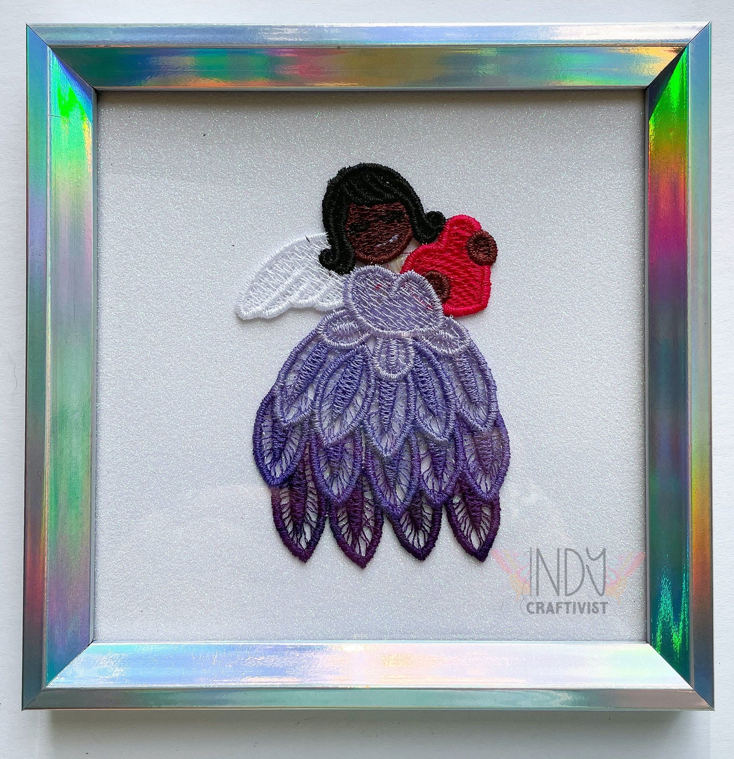 Vivienne Embroidered Angel Framed Wall Art