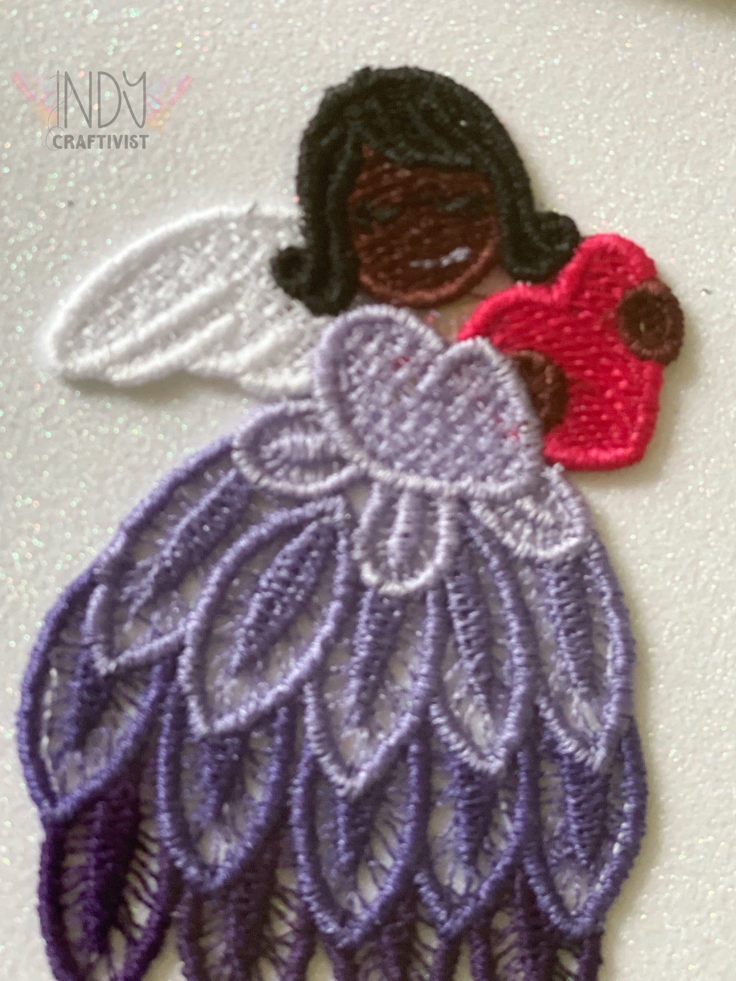 Vivienne Embroidered Angel Framed Wall Art