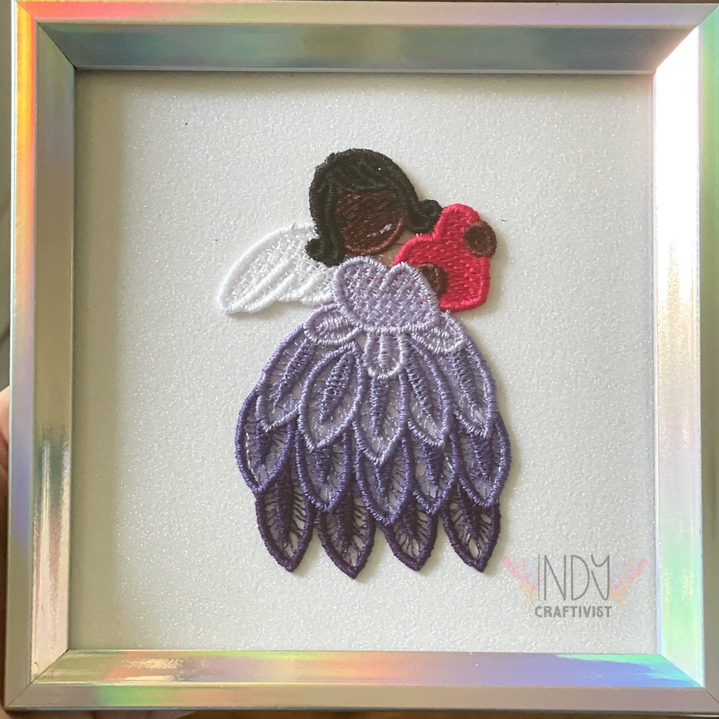 Vivienne Embroidered Angel Framed Wall Art
