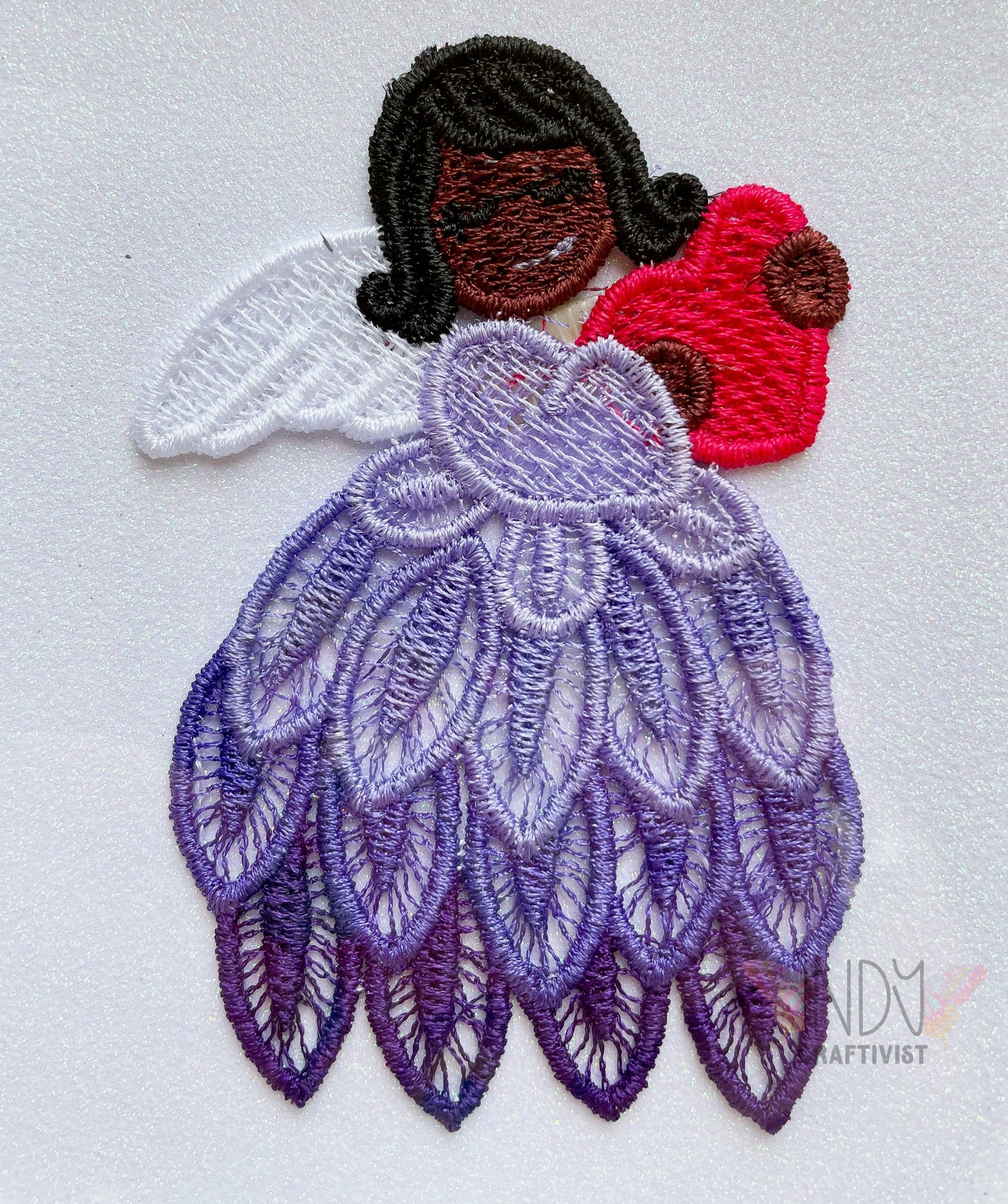 Vivienne Embroidered Angel Framed Wall Art