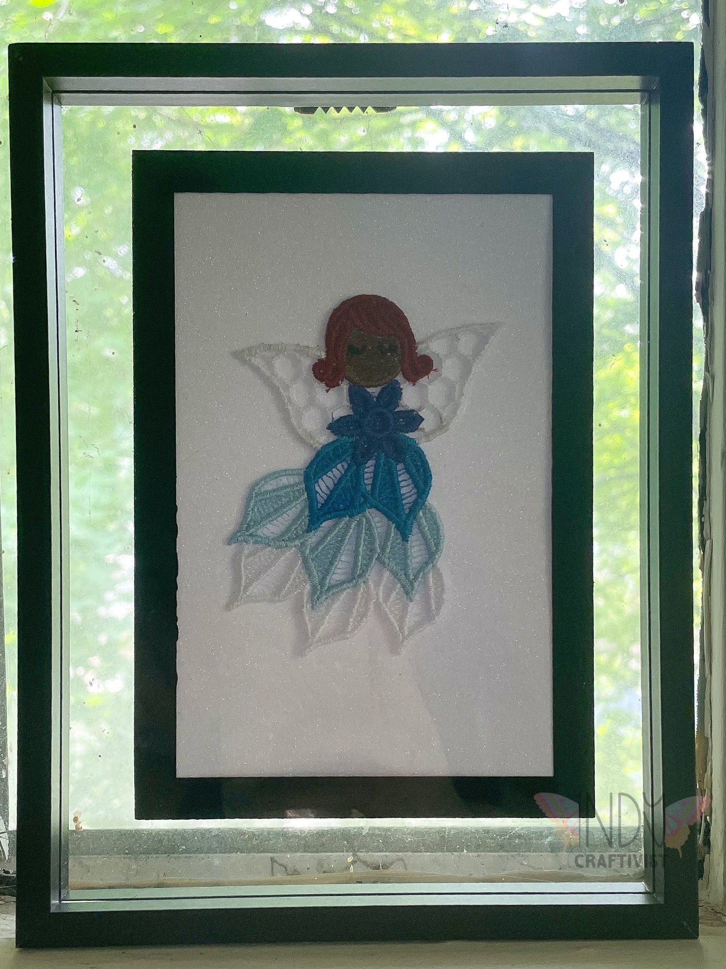 Winter Embroidered Angel Framed Wall Art