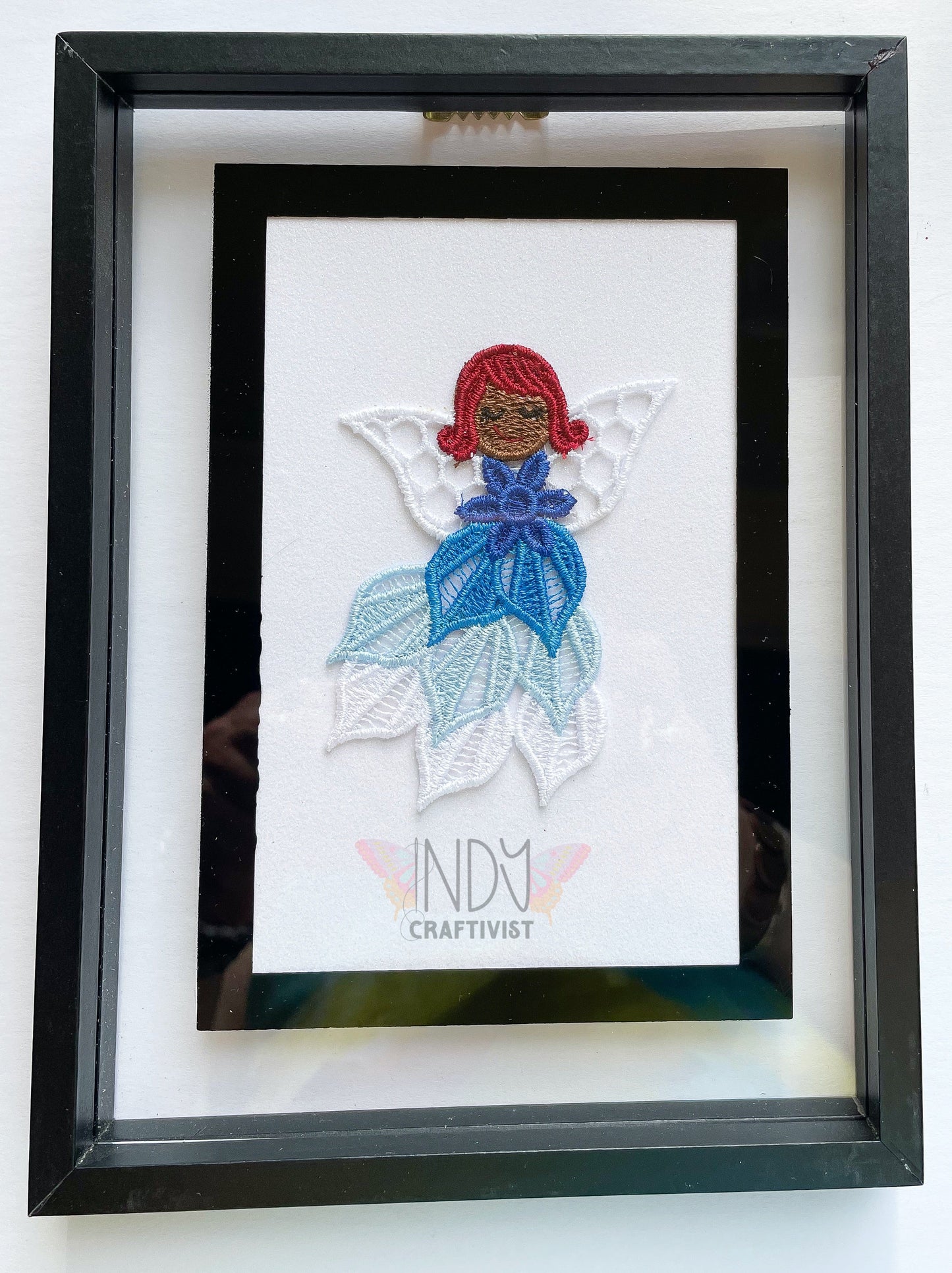 Winter Embroidered Angel Framed Wall Art