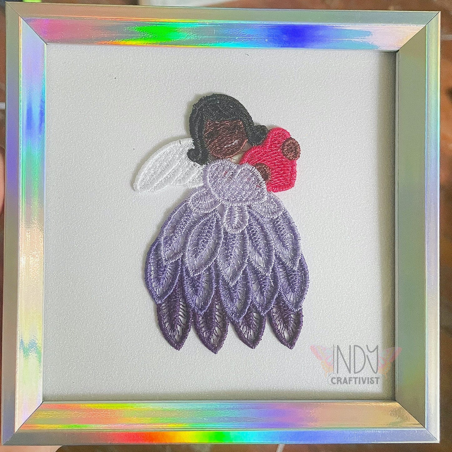 Vivienne Embroidered Angel Framed Wall Art