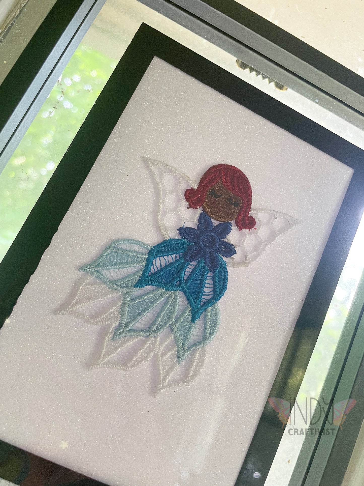 Winter Embroidered Angel Framed Wall Art