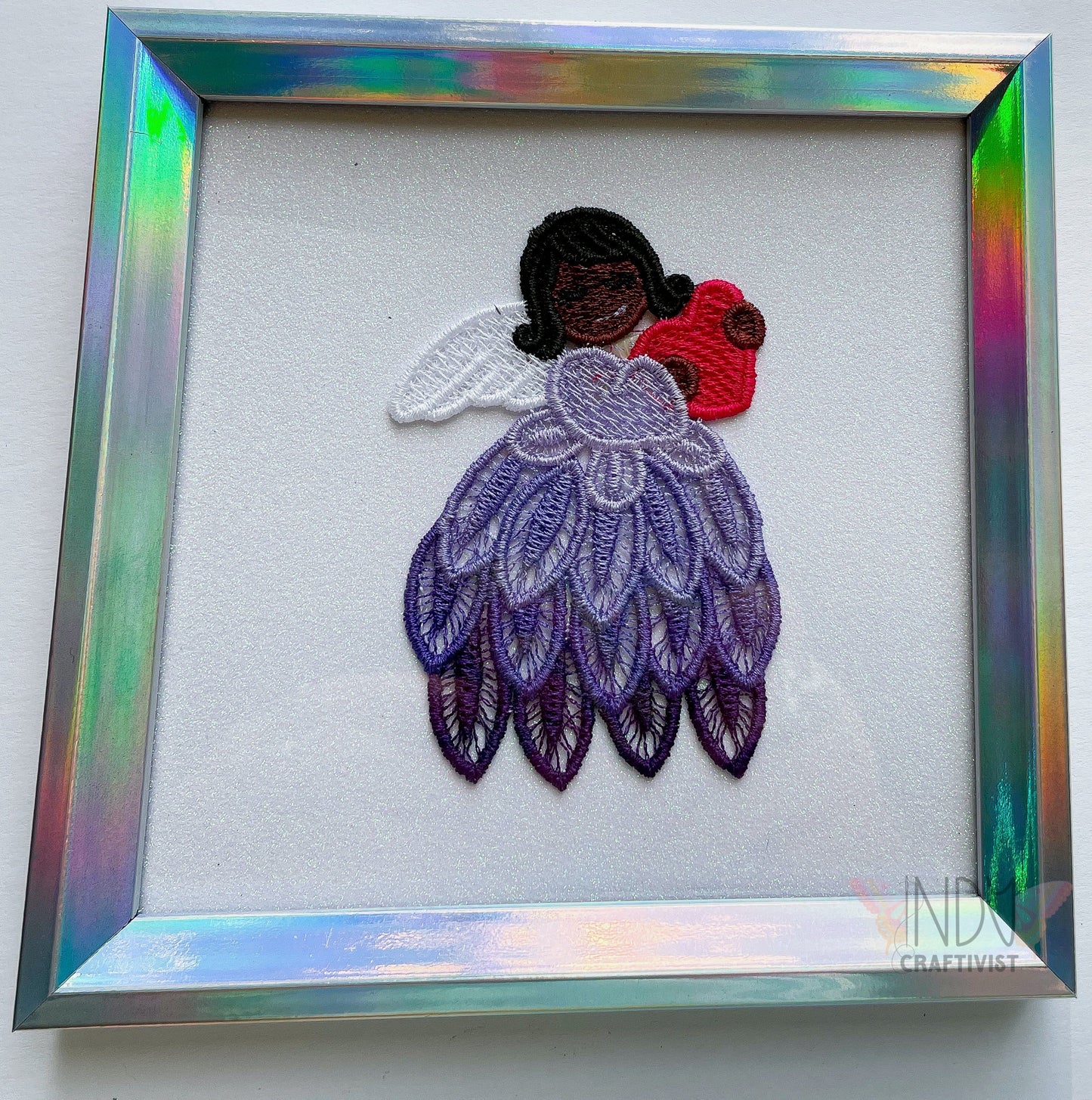 Vivienne Embroidered Angel Framed Wall Art