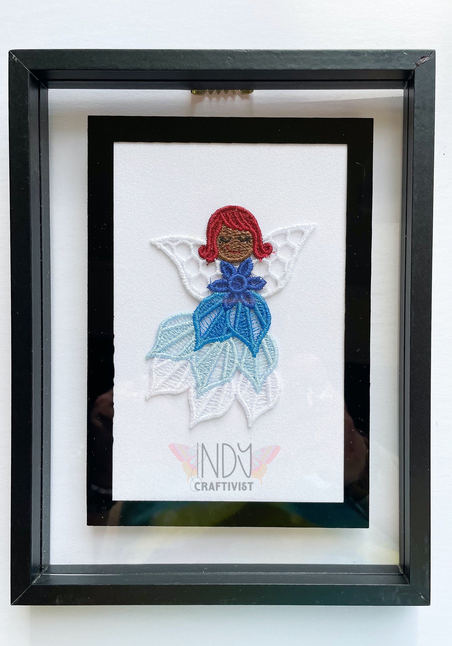 Winter Embroidered Angel Framed Wall Art