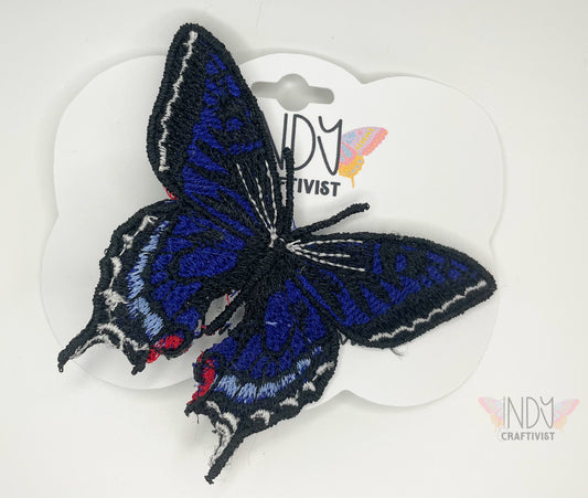 Made-To-Order Pipeline Swallowtail Freestanding Lace Embroidered Butterfly Hair Clip