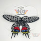 Made-to-order Beautiful Black Freestanding Lace Embroidered Butterfly Hair Clip