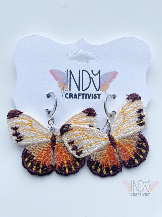 Made-To-Order Brown Tipped Full Butterfly Earrings